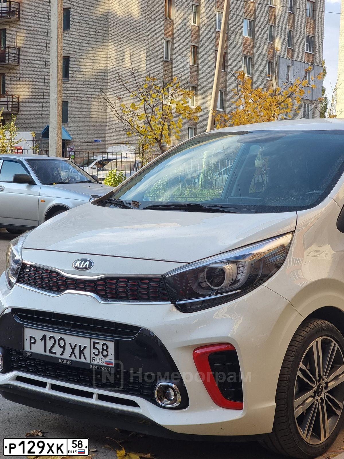 Фото автомобиля KIA PICANTO, 2019 — госномер Т607АТ58. Цвет: Белый