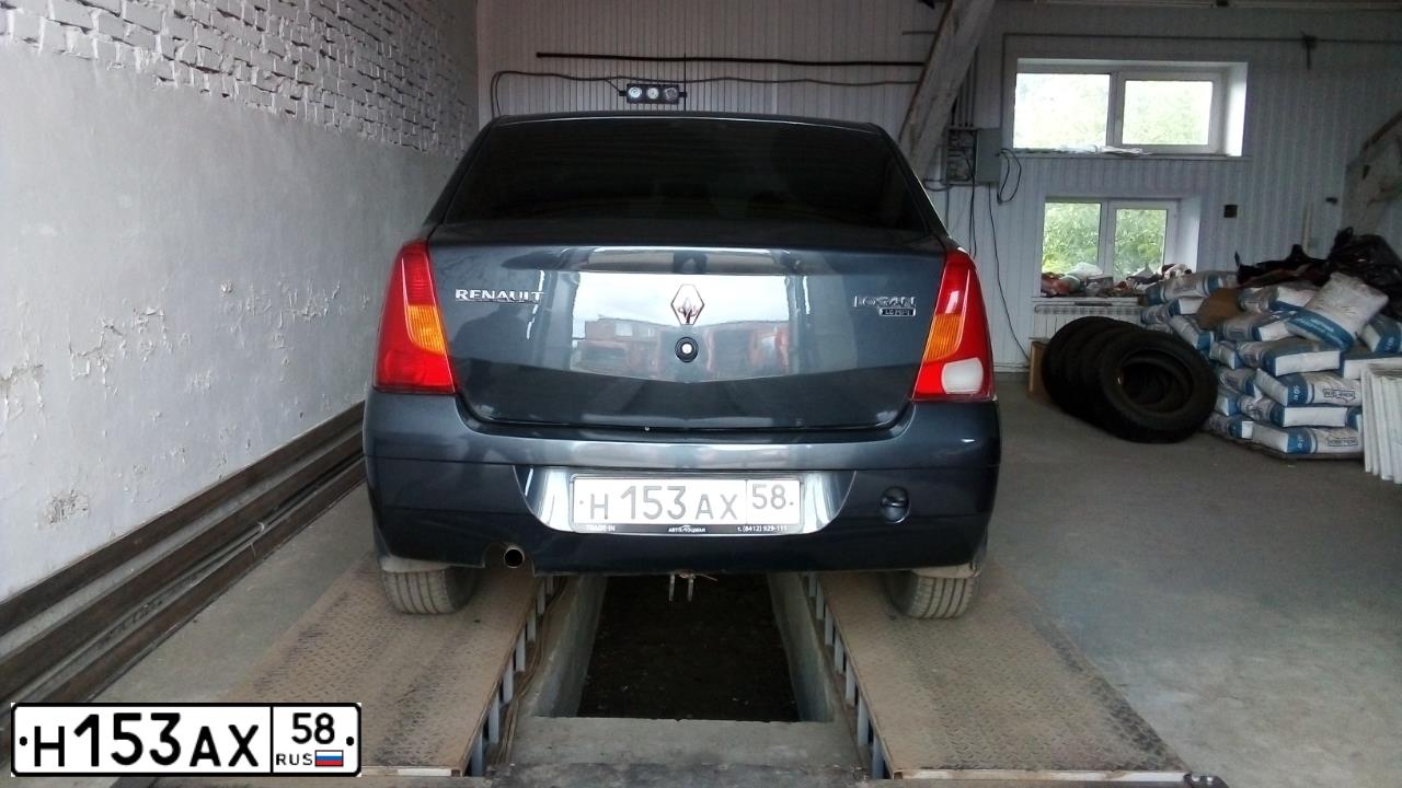 Фото автомобиля RENAULT LOGAN, 2009 — госномер Н153АХ58. Цвет: ТЕМНО-СЕРЫЙ