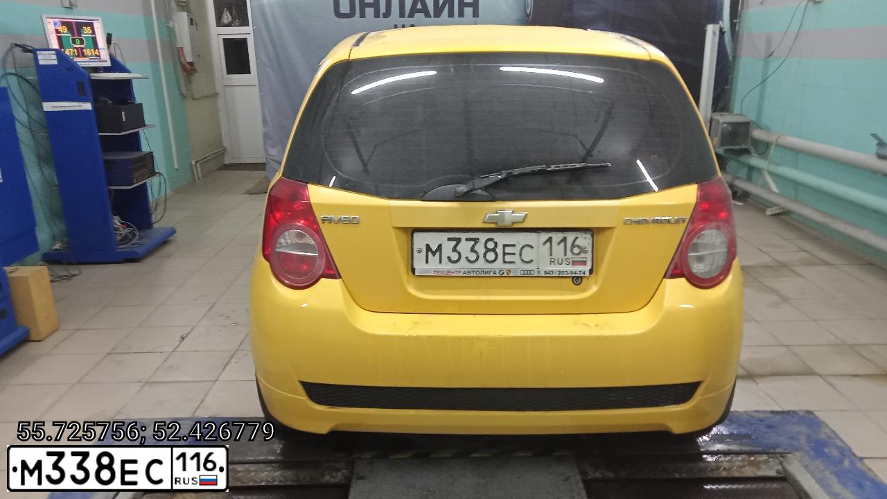 Фото автомобиля CHEVROLET T AVEO, 2009 — госномер М338ЕС116. Цвет: ЖЕЛТЫЙ