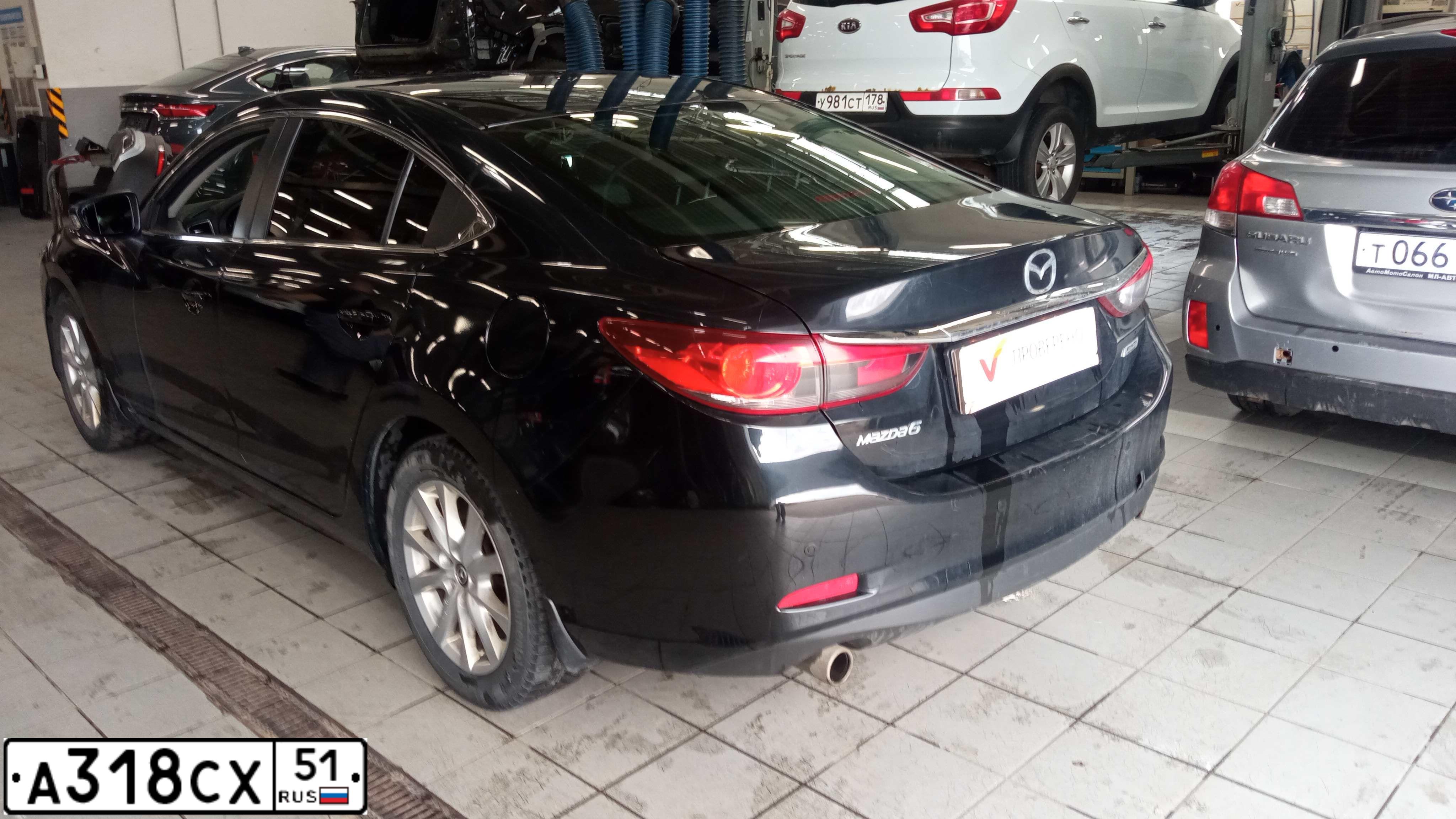 Фото автомобиля MAZDA 6, 2014 — госномер А318СХ51. Цвет: ЧЕРНЫЙ