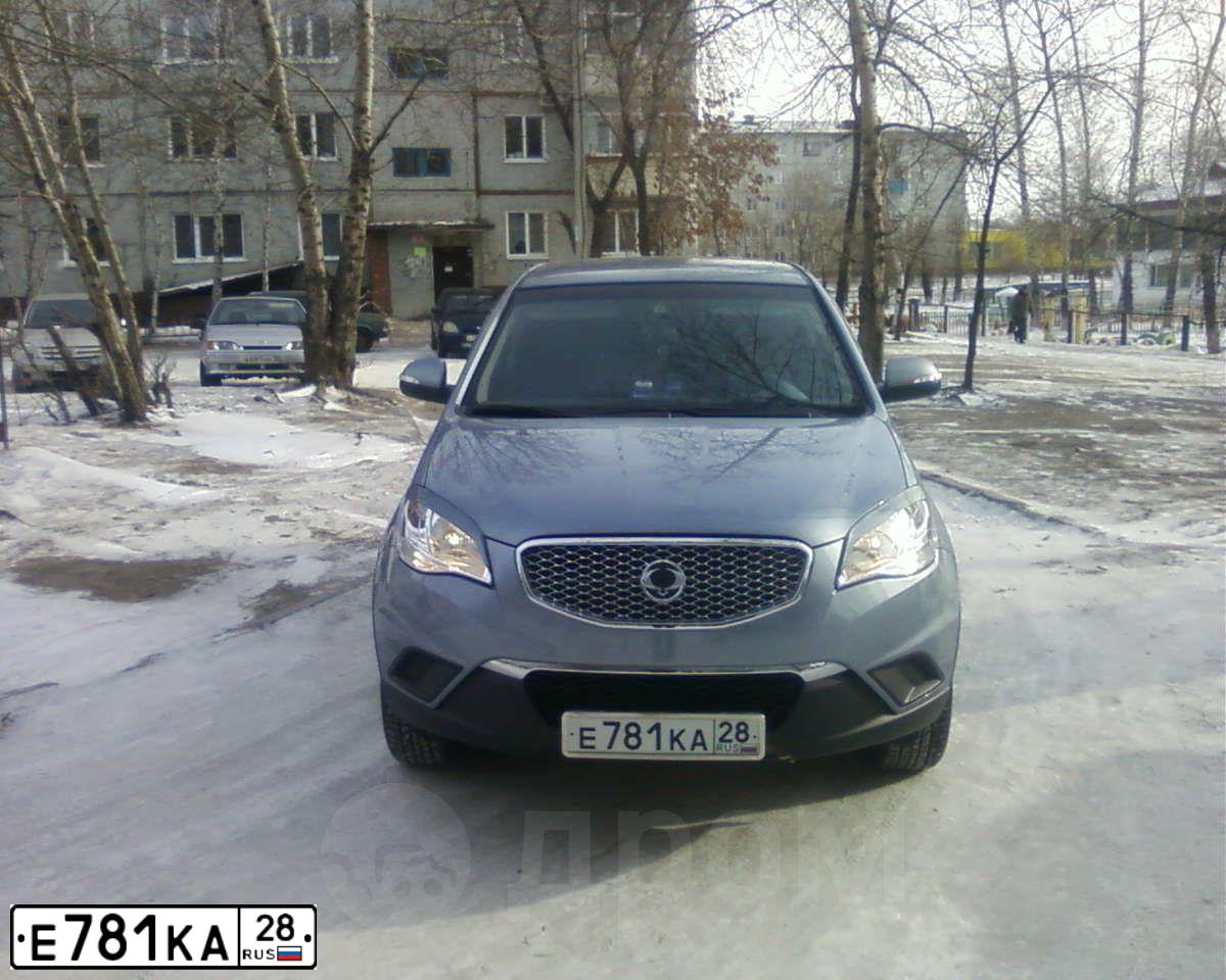 Фото автомобиля SSANGYONG ACTYON, 2012 — госномер М849КК28. Цвет: Серый