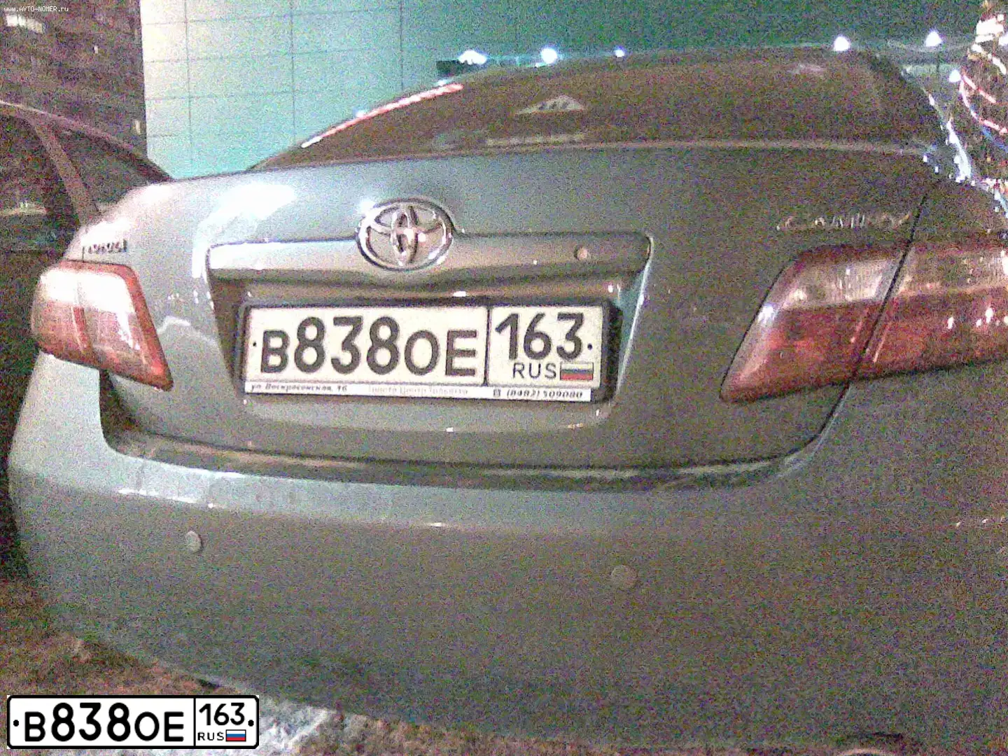 Фото автомобиля TOYOTA CAMRY, 2007 — госномер В838ОЕ163. Цвет: СЕРЕБРИСТО-СЕРО-ЗЕЛЕНЫЙ