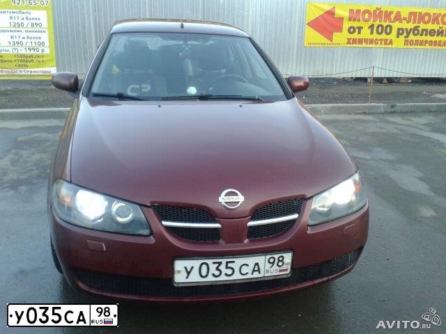 Фото автомобиля NISSAN ALMERA, 2004 — госномер У035СА98. Цвет: ТЕМНО-КРАСНЫЙ