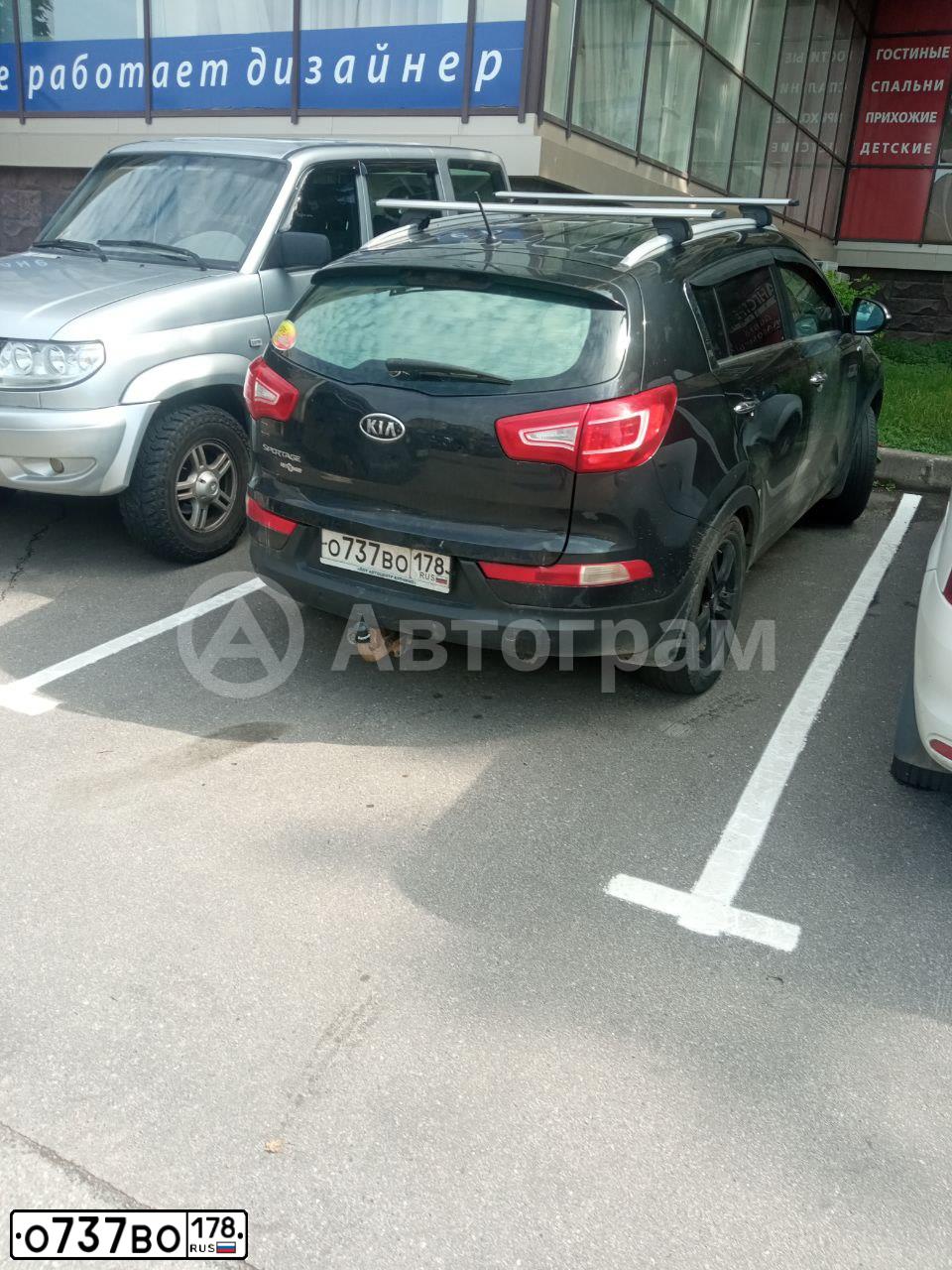 Фото автомобиля KIA SPORTAGE, 2012 — госномер О737ВО178. Цвет: ЧЕРНЫЙ ПЕРЛАМУТР
