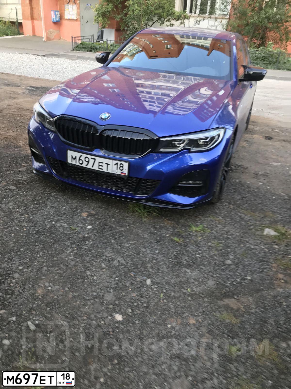 Фото автомобиля BMW 320I ХDRIVЕ, 2021 — госномер С803АС716. Цвет: синий