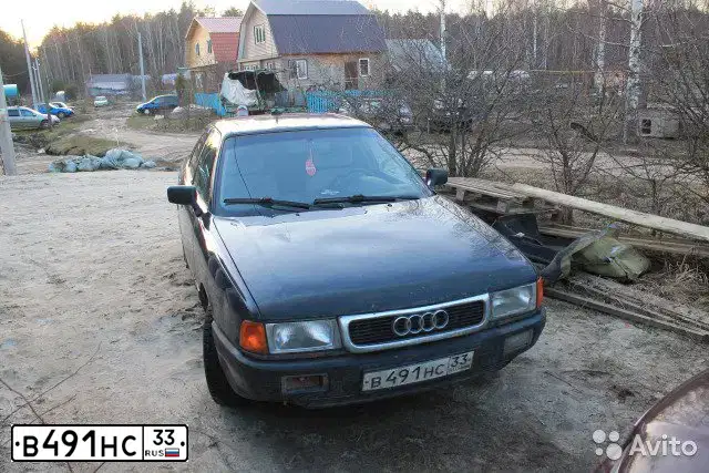 Фото автомобиля AUDI 80, 1989 — госномер В491НС33. Цвет: ТЕМНО-СИНИЙ
