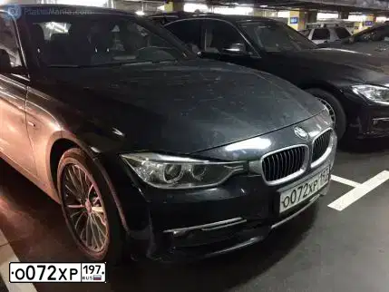 Фото автомобиля BMW SERIE 3, 2012 — госномер О072ХР197. Цвет: ЧЕРНЫЙ