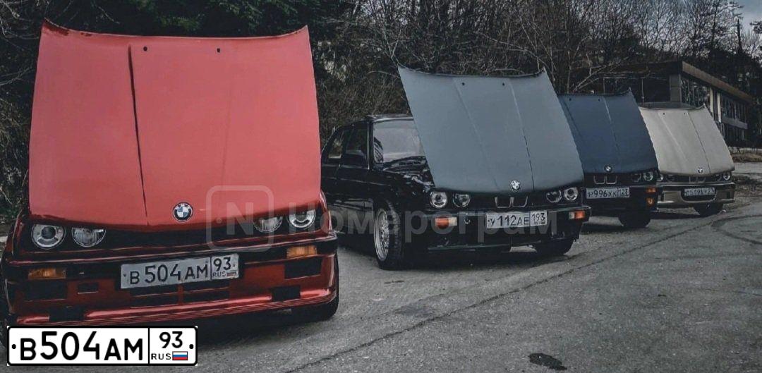 Фото автомобиля BMW SERIE 3, 1984 — госномер В504АМ93. Цвет: КРАСНЫЙ