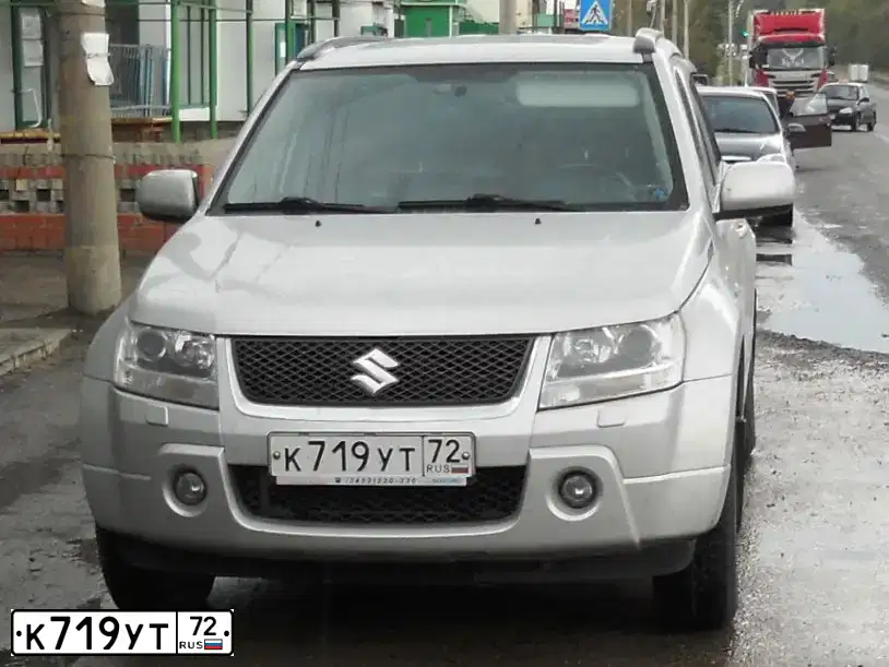 Фото автомобиля SUZUKI /GRAND/ VITARA, 2008 — госномер К719УТ72. Цвет: СЕРЕБРИСТЫЙ