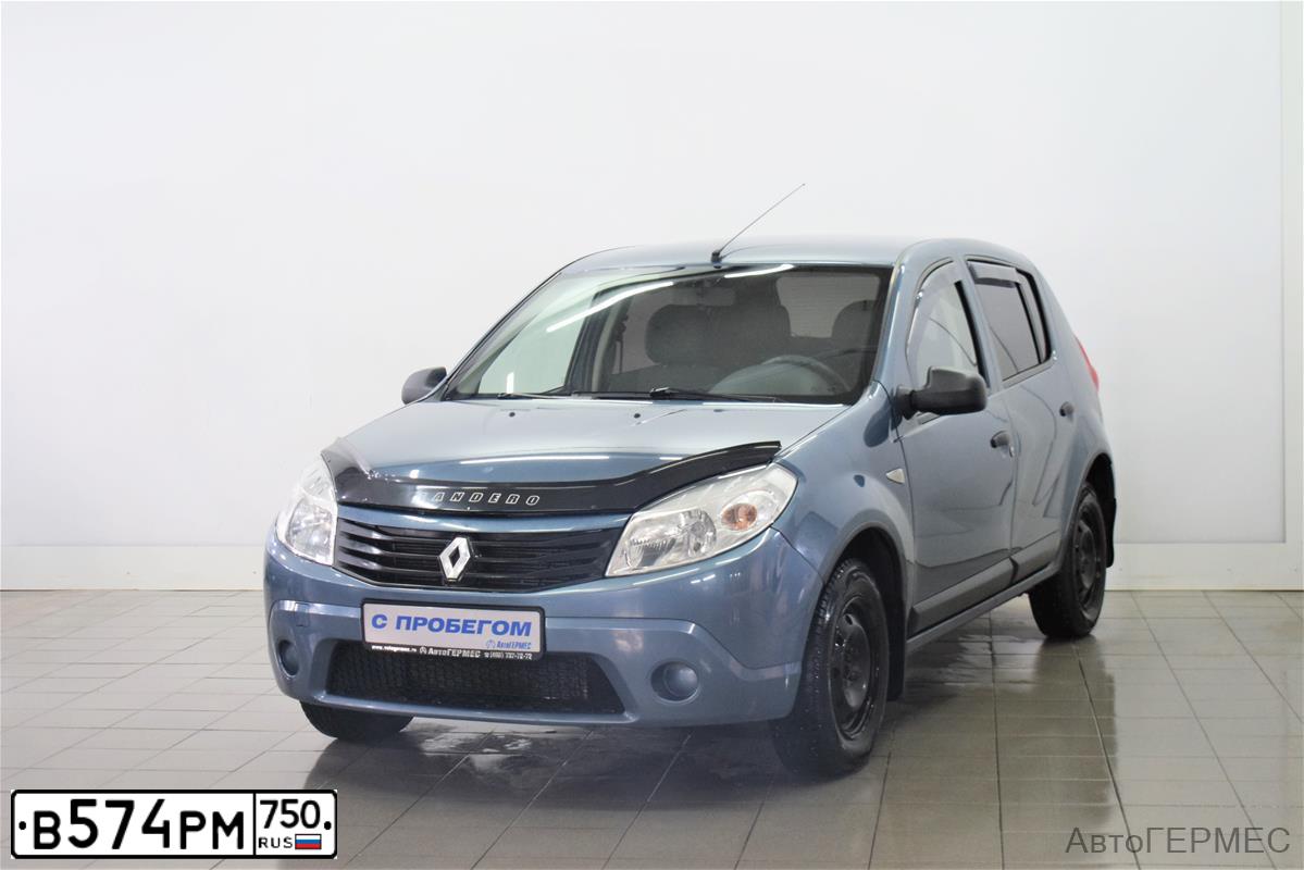 Фото автомобиля RENAULT SANDERO, 2012 — госномер А688ТР76. Цвет: синий