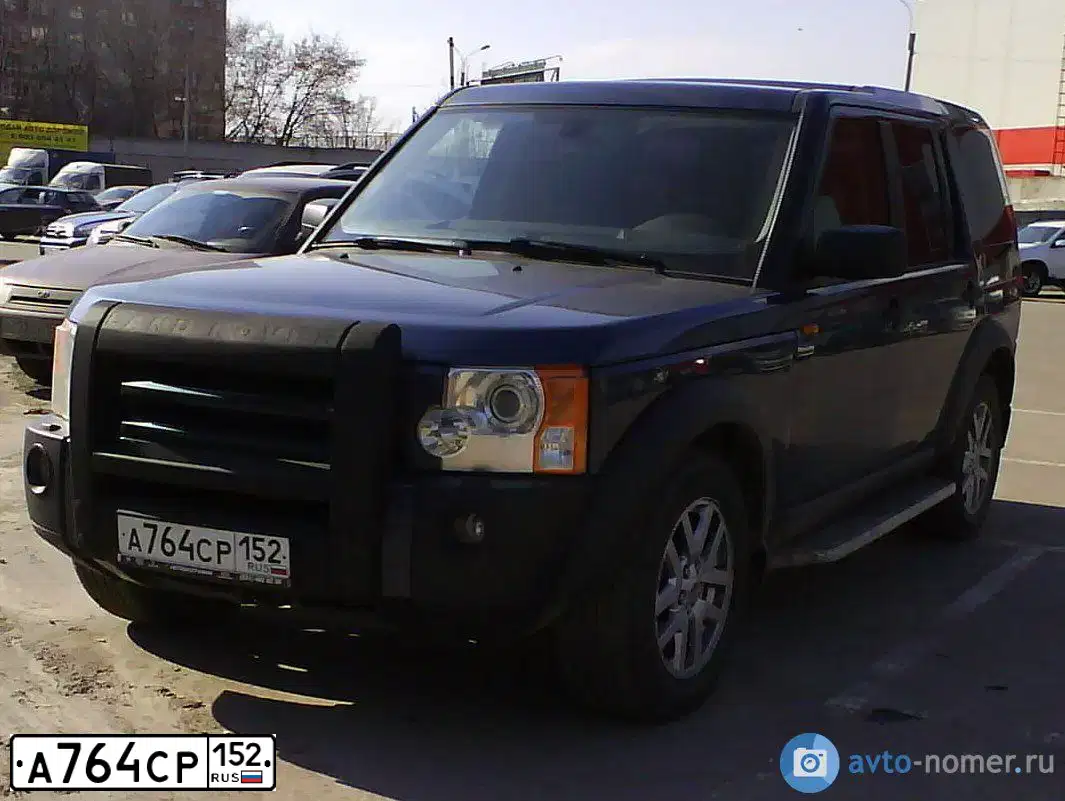 Фото автомобиля LANDROVER DISCOVERY, 2006 — госномер А764СР152. Цвет: СЕРО-СИНИЙ