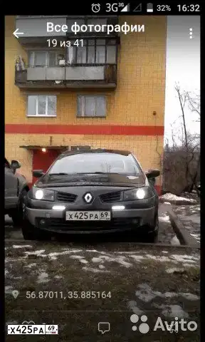 Фото автомобиля RENAULT MEGANE, 2006 — госномер Х425РА69. Цвет: ЧЕРНЫЙ