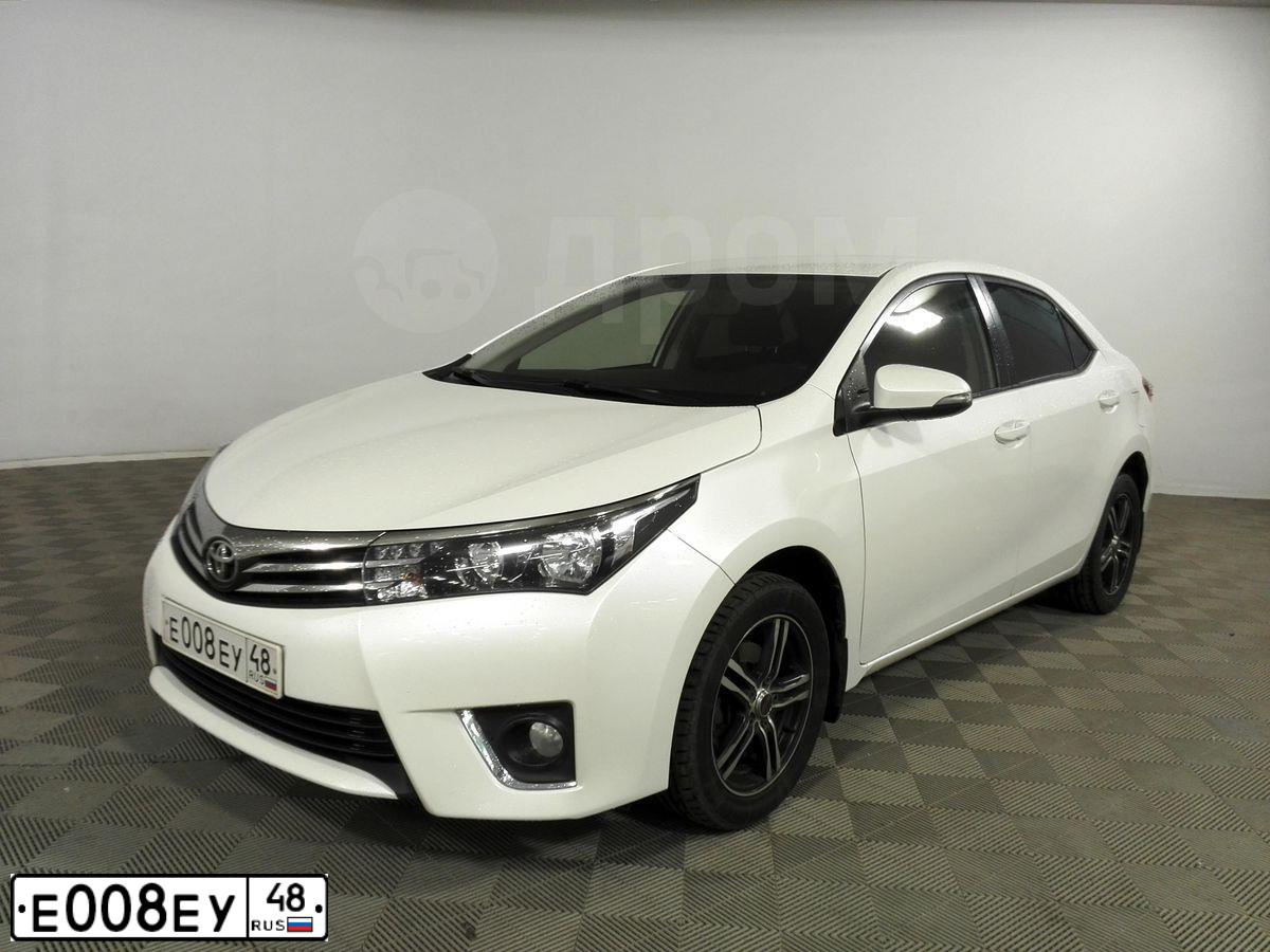 Фото автомобиля TOYOTA COROLLA, 2014 — госномер Е008ЕУ48. Цвет: Белый