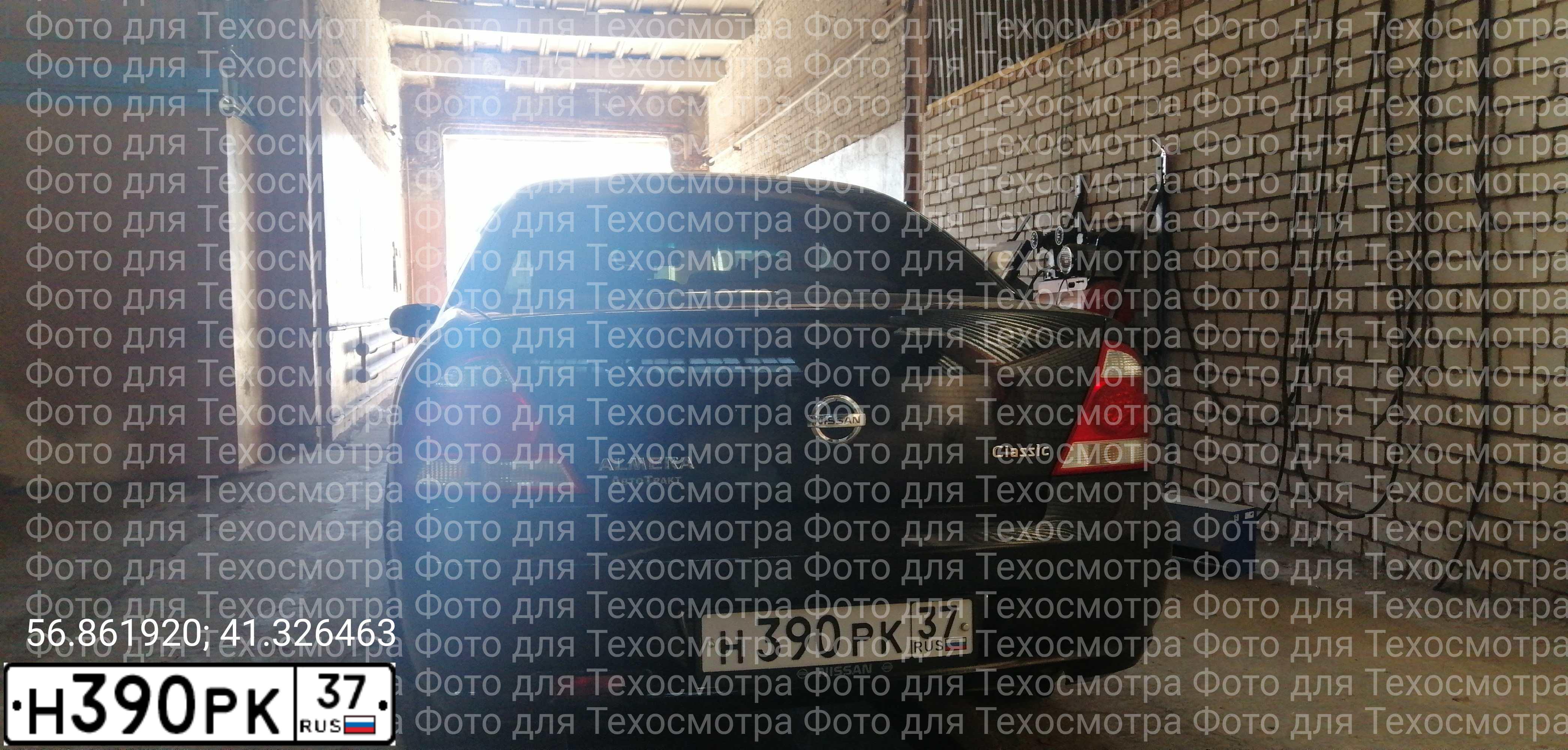 Фото автомобиля NISSAN ALMERA, 2010 — госномер Н390РК37. Цвет: ЧЕРНЫЙ