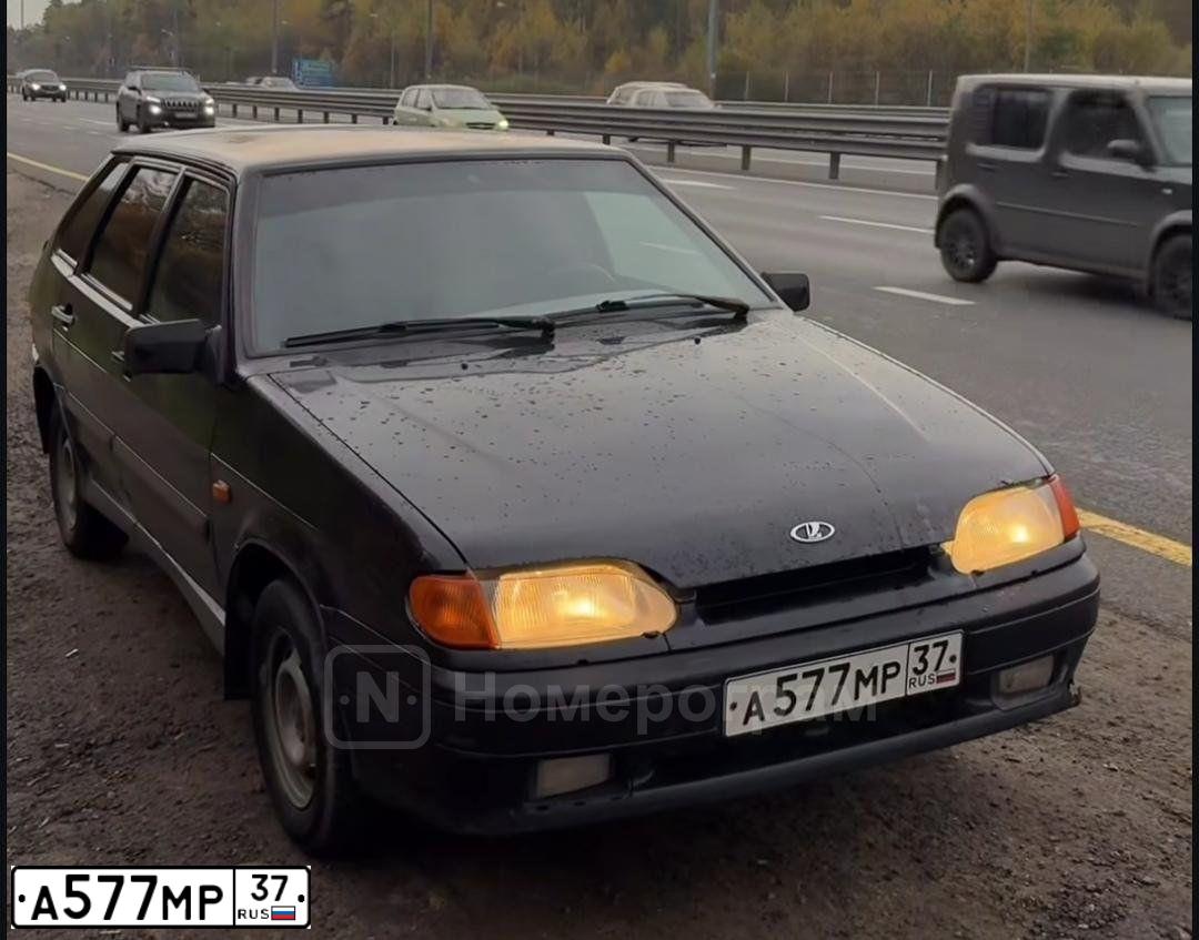Фото автомобиля LADA 2114 SAMARA, 2009 — госномер А577МР37. Цвет: ЧЕРНО-СИНИЙ