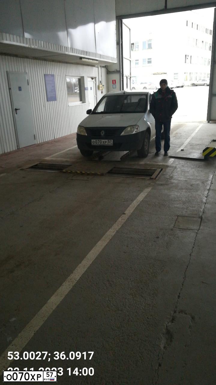 Фото автомобиля RENAULT LOGAN, 2012 — госномер О070ХР57. Цвет: БЕЛЫЙ