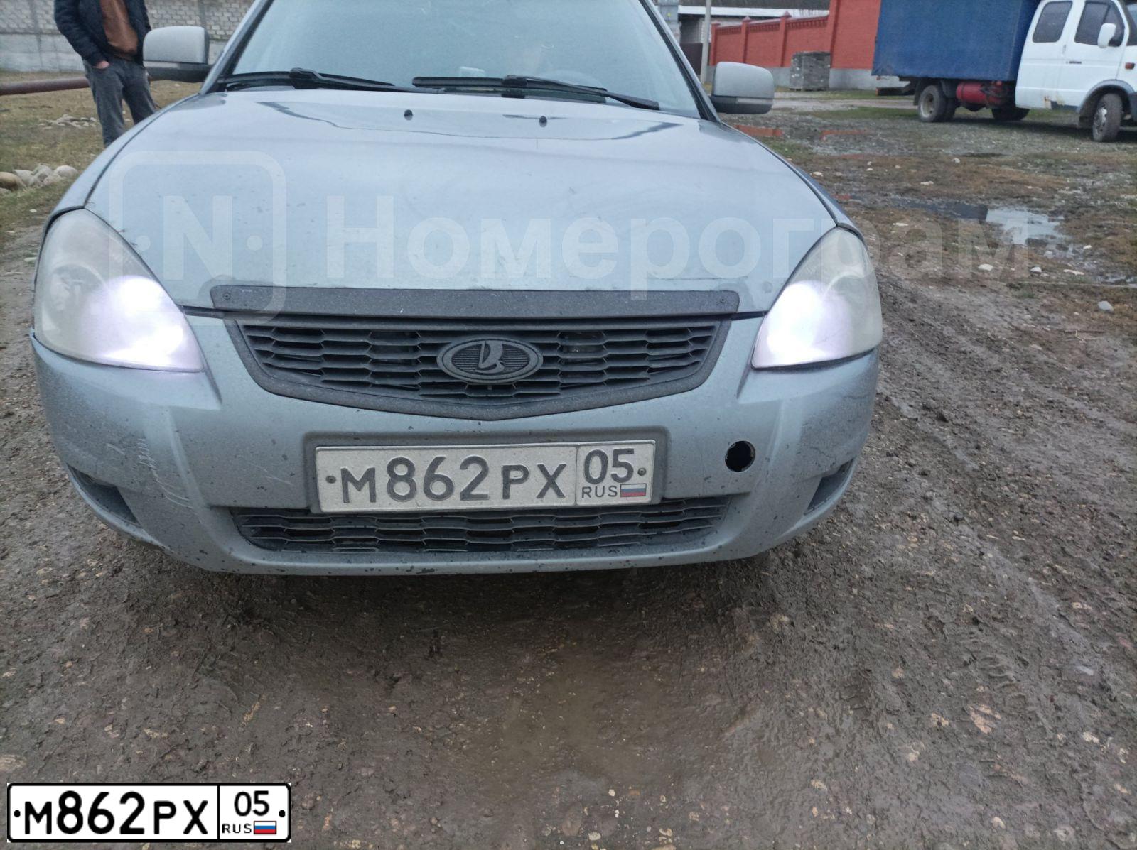 Фото автомобиля LADA 2170 PRIORA, 2008 — госномер М862РХ05. Цвет: СРЕДНИЙ СЕРО-ЗЕЛЕНЫЙ МЕТ