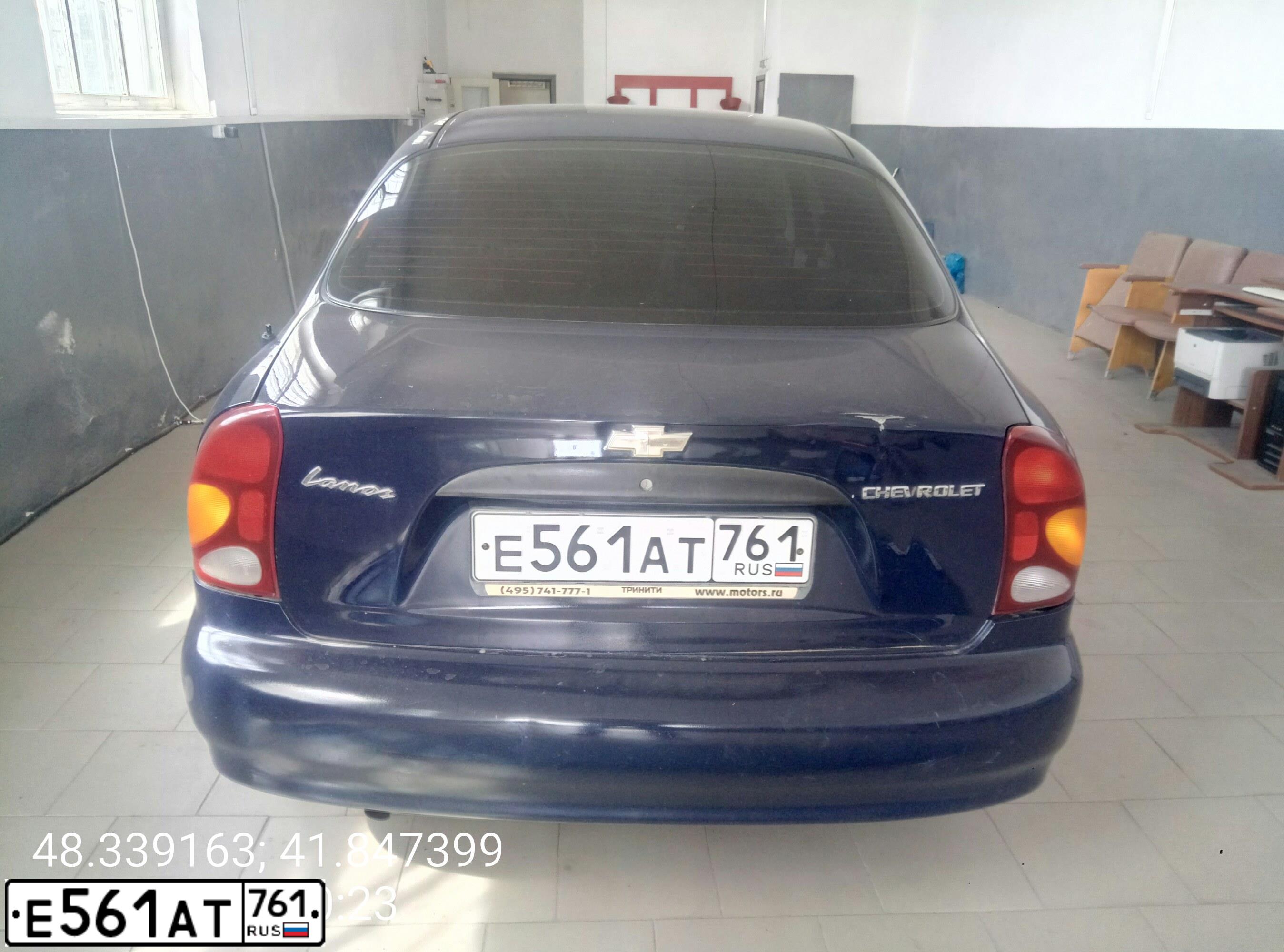 Фото автомобиля ZAZ LANOS, 2008 — госномер Е561АТ761. Цвет: ТЕМНО СИНИЙ
