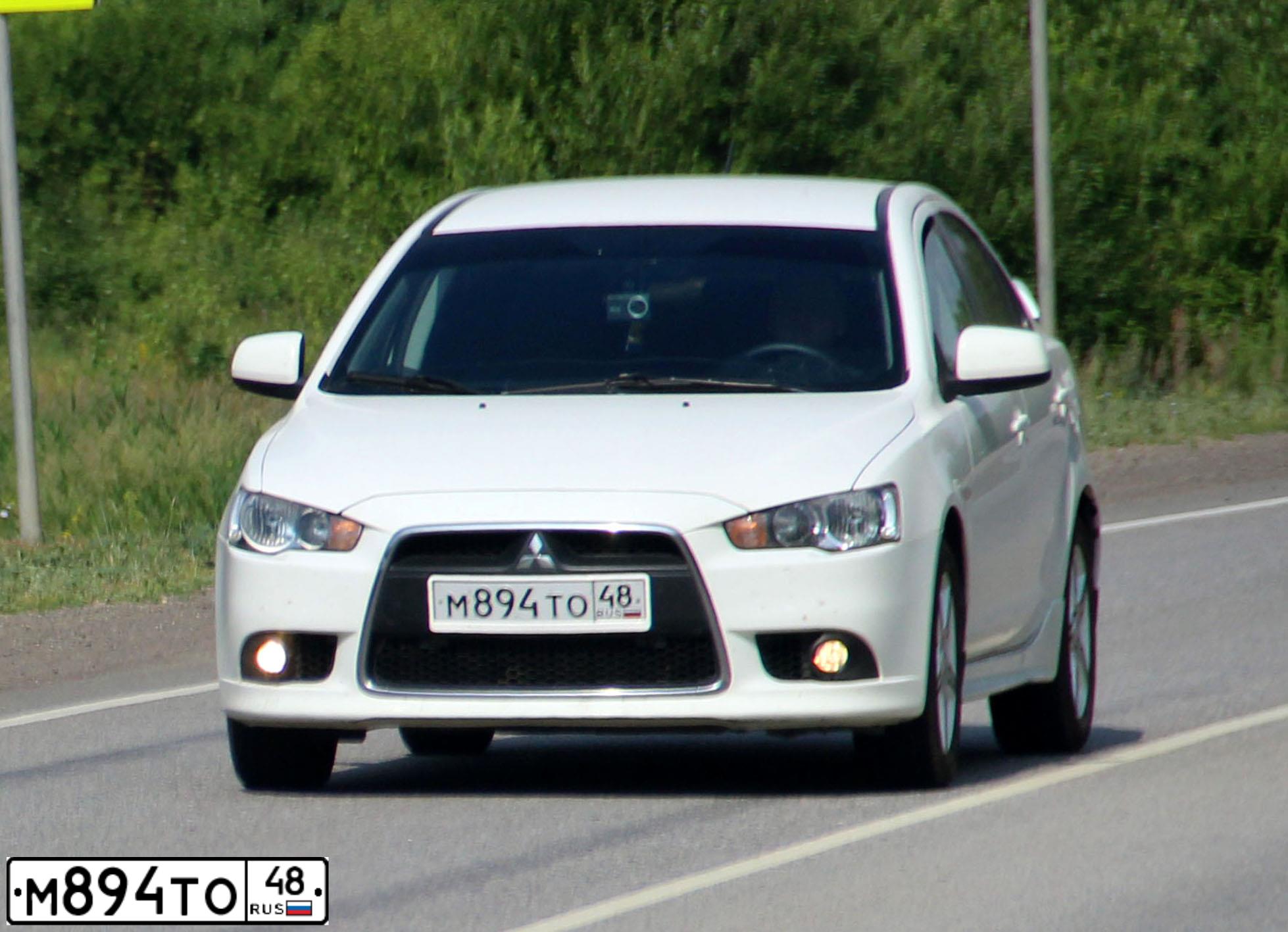 Фото автомобиля MITSUBISHI LANCER, 2011 — госномер М894ТО48. Цвет: БЕЛЫЙ