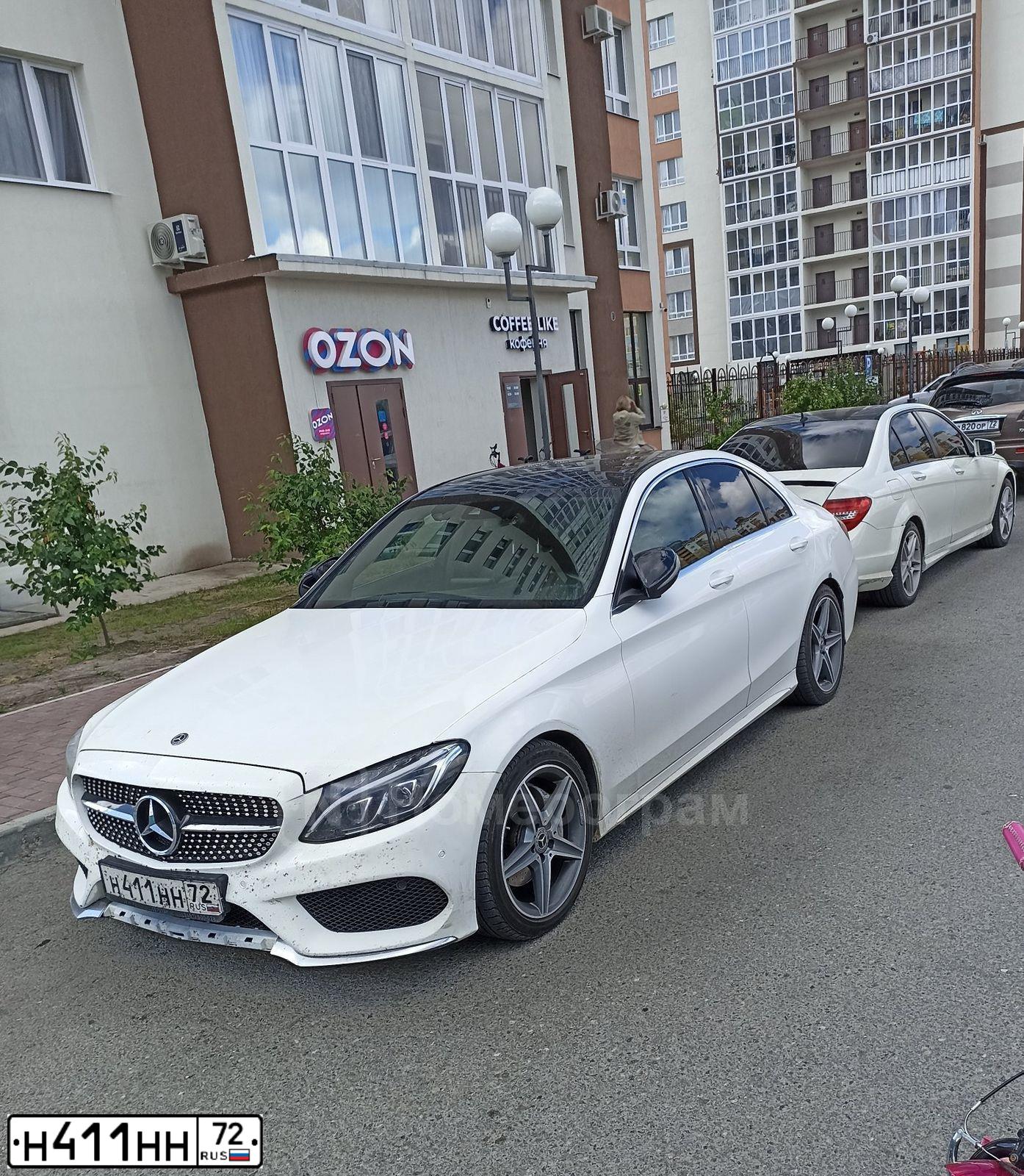 Фото автомобиля MERCEDES C-KLASSE, 2017 — госномер Н411НН72. Цвет: БЕЛЫЙ