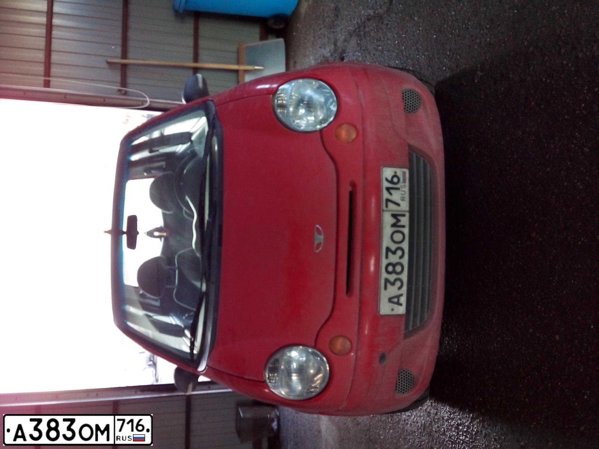 Фото автомобиля DAEWOO O MATIZ, 2013 — госномер А383ОМ716. Цвет: ЯРКО-КРАСНЫЙ