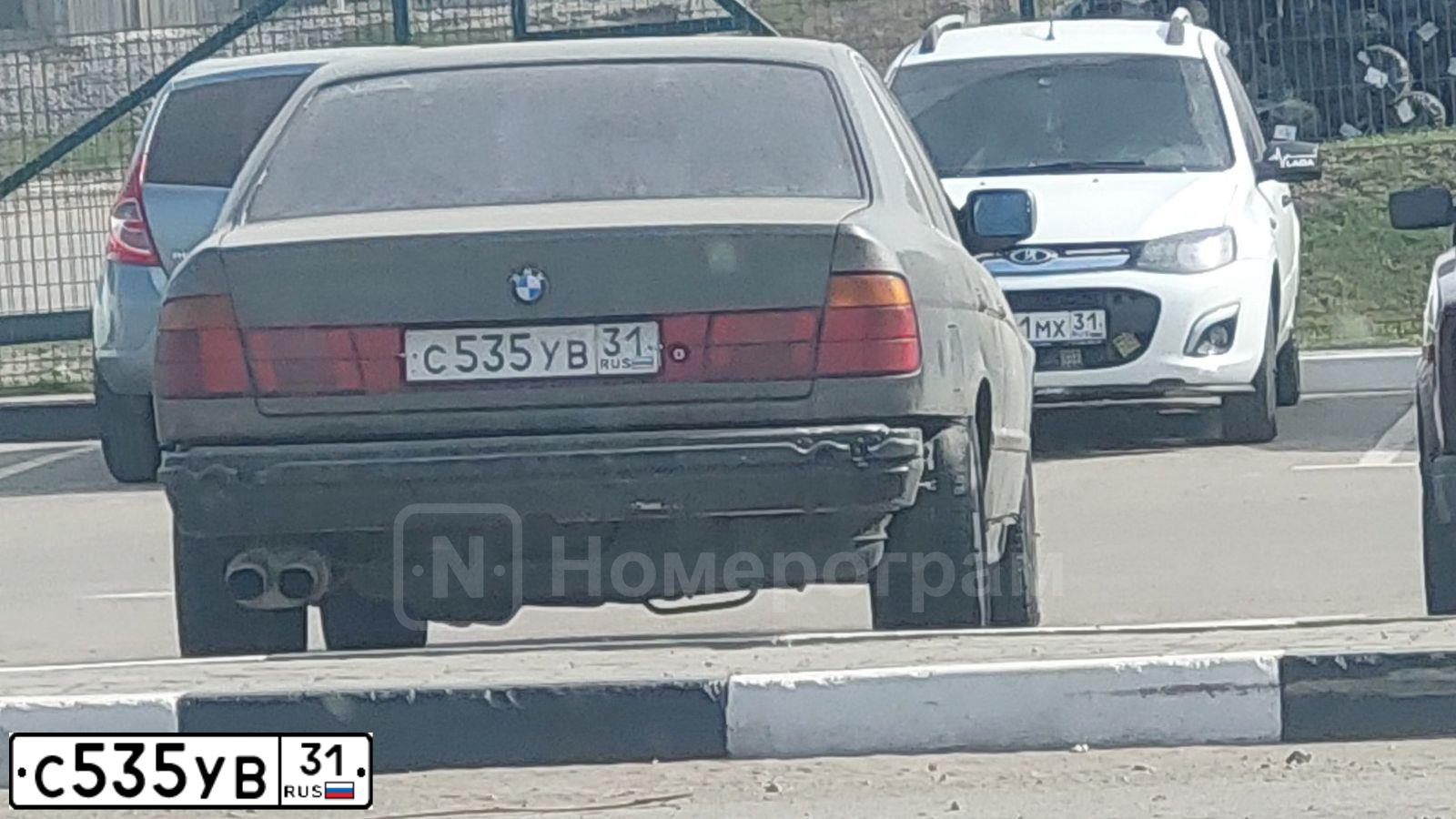 Фото автомобиля BMW SERIE 5, 1988 — госномер С535УВ31. Цвет: СЕРЫЙ