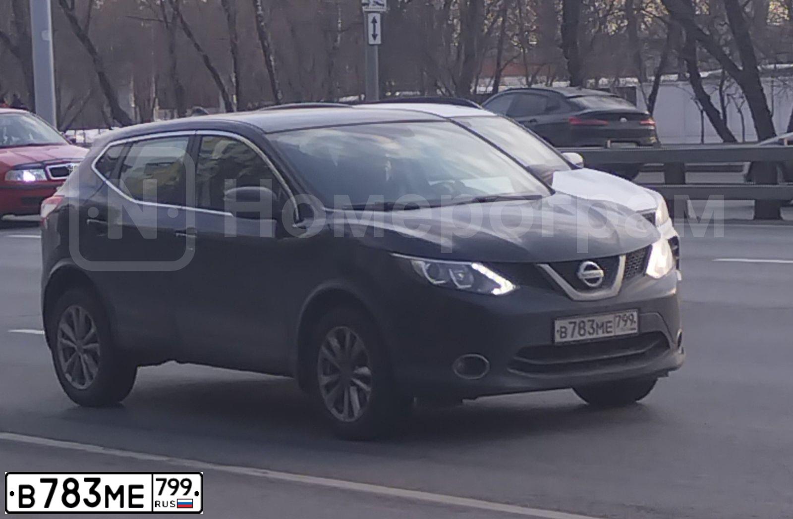 Фото автомобиля NISSAN QASHQAI, 2018 — госномер В783МЕ799. Цвет: ЧЕРНЫЙ