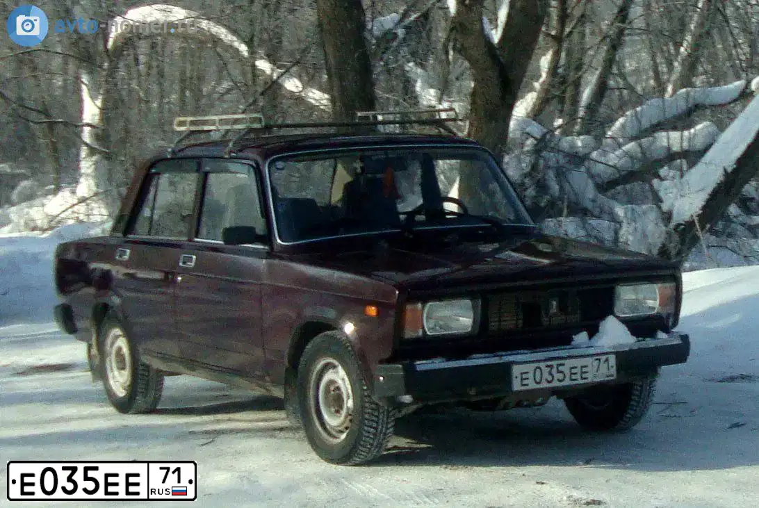 Фото автомобиля LADA 2105, 2006 — госномер Е035ЕЕ71. Цвет: ТЕМНО-ВИШНЕВЫЙ