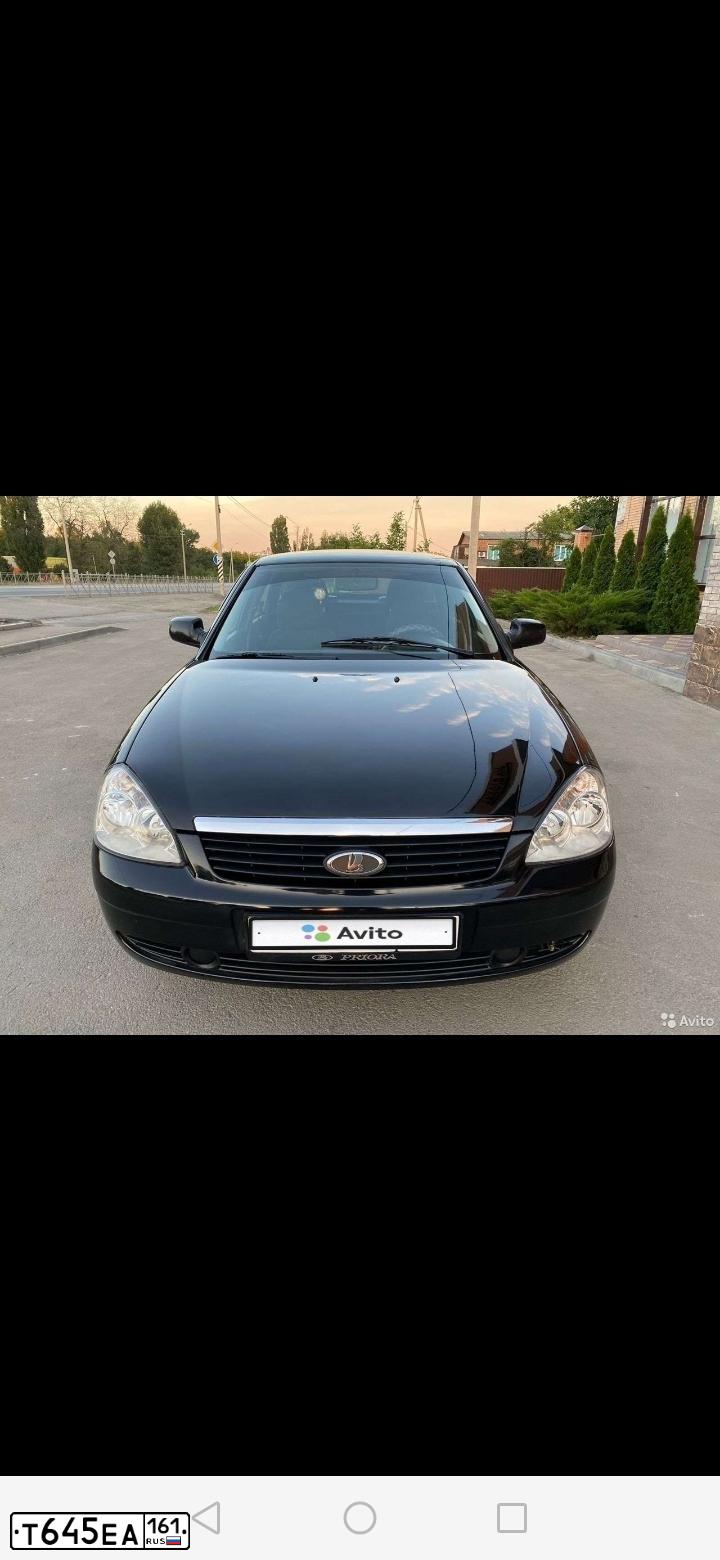 Фото автомобиля LADA 2172 PRIORA, 2008 — госномер Т645ЕА161. Цвет: Сине-Черный