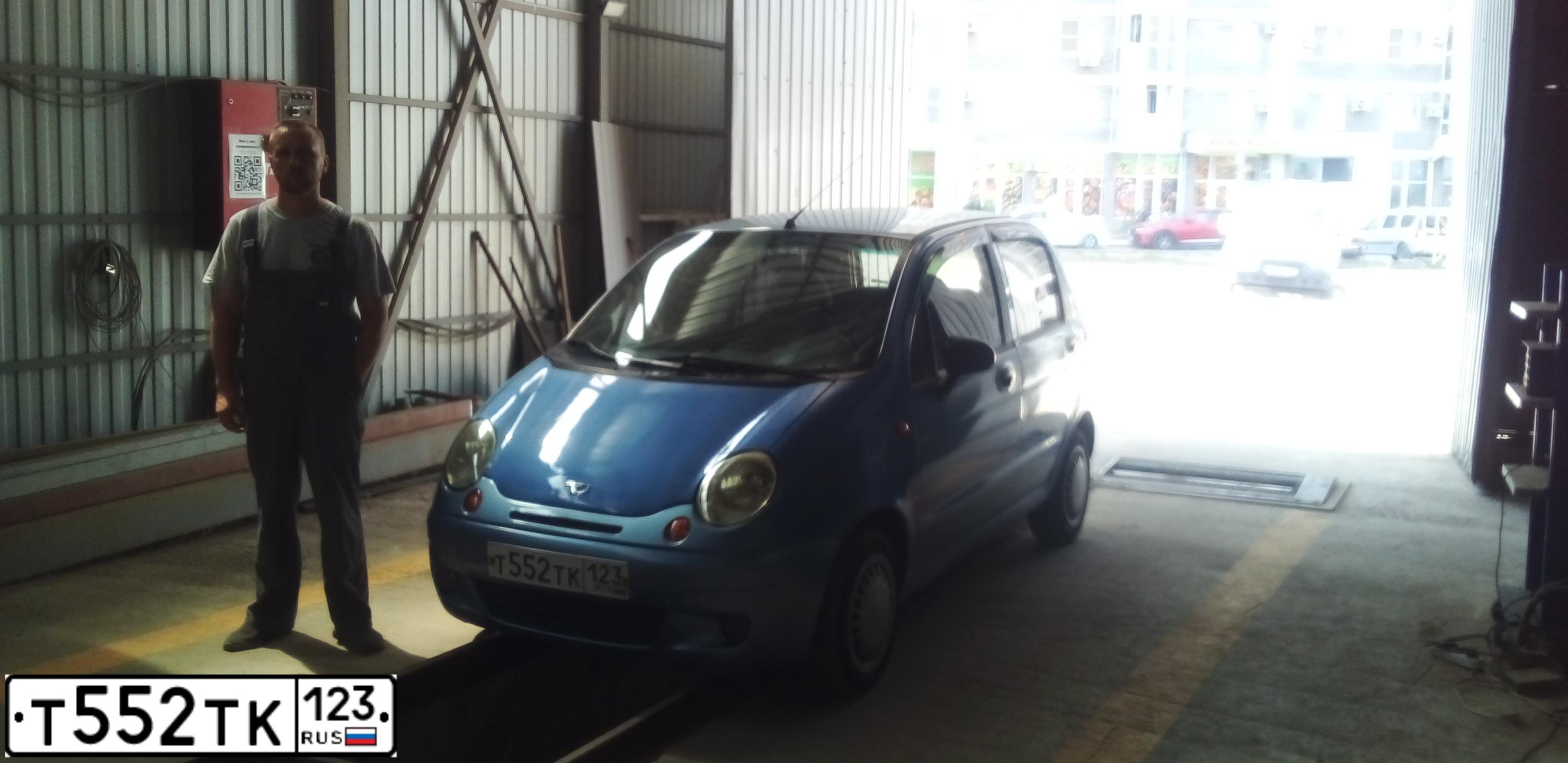Фото автомобиля DAEWOO MATIZ, 2006 — госномер Т552ТК123. Цвет: Перламутрово-голубой