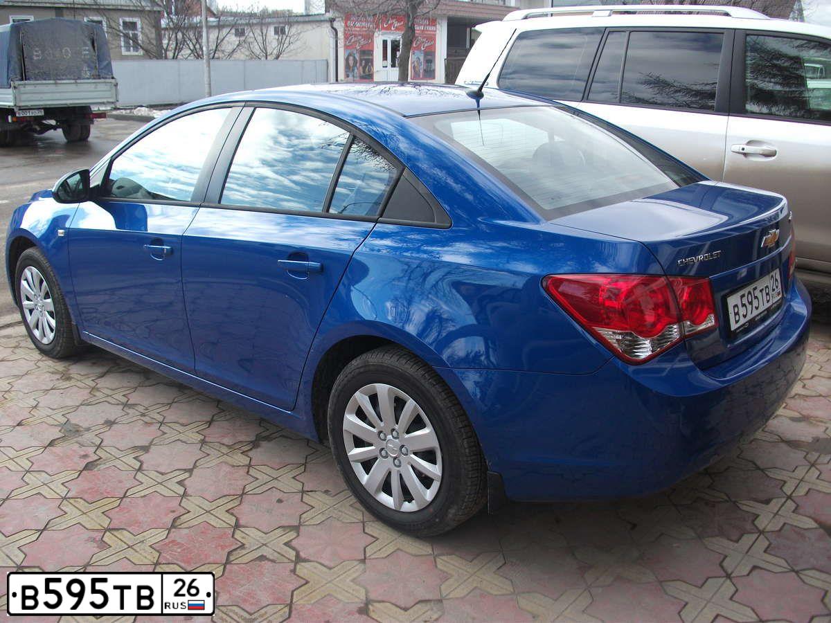 Фото автомобиля CHEVROLET CRUZE, 2011 — госномер В595ТВ26. Цвет: СИНИЙ