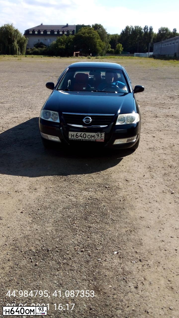 Фото автомобиля NISSAN ALMERA, 2008 — госномер Н640ОМ93. Цвет: ЧЕРНЫЙ