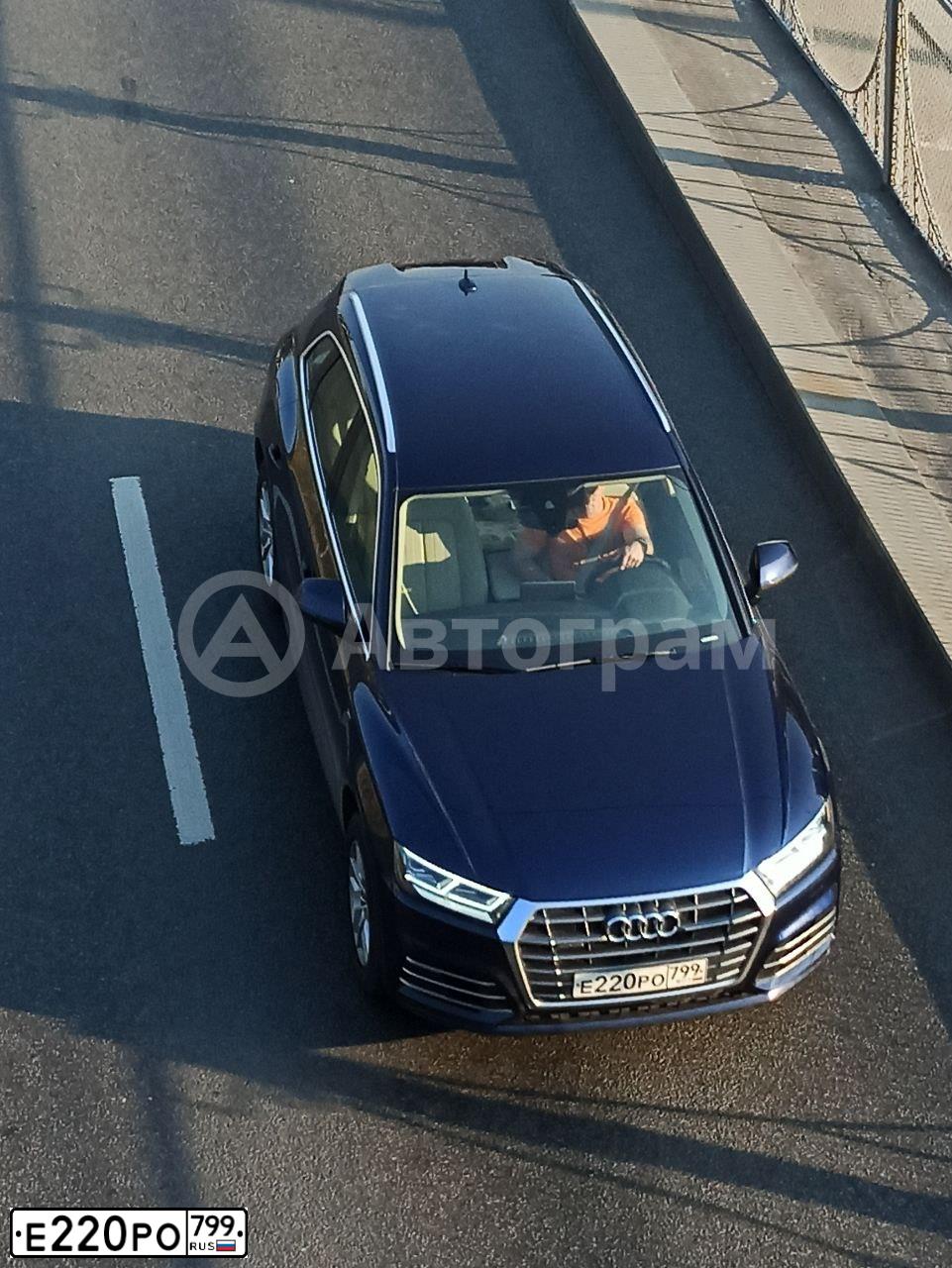 Фото автомобиля AUDI Q5, 2019 — госномер Е220РО799. Цвет: СИНИЙ