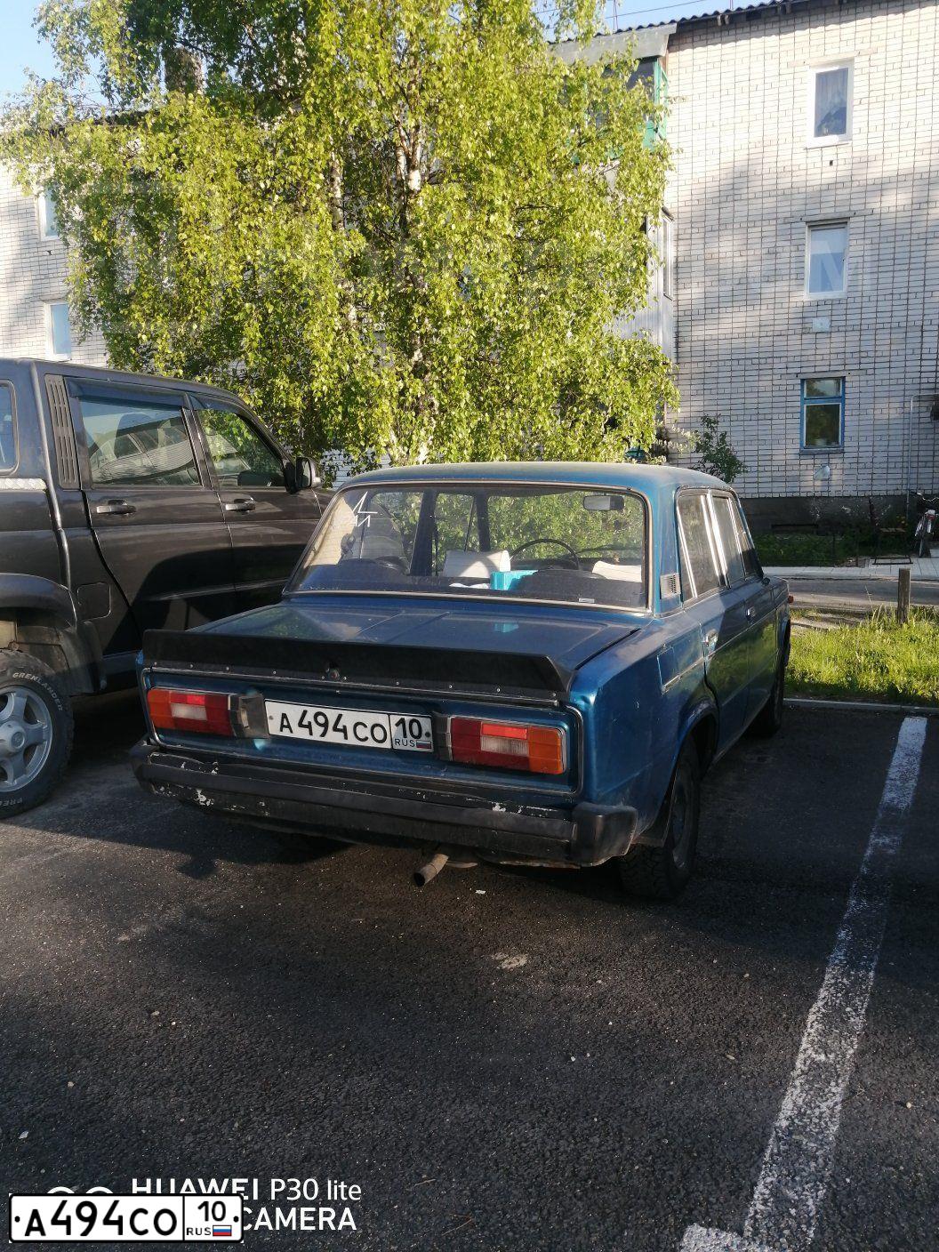 Фото автомобиля LADA 2106 LADA, 1997 — госномер А494СО10. Цвет: АКВАМАРИН