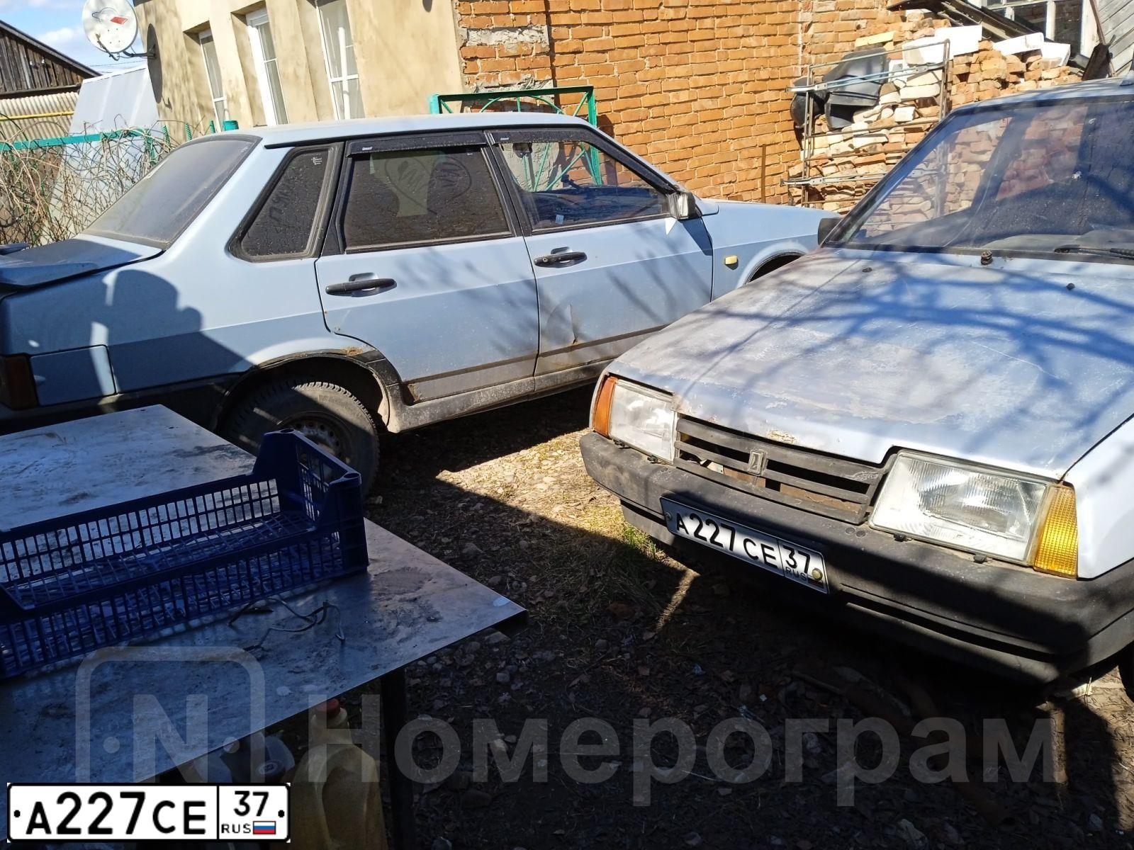 Фото автомобиля LADA 2109 SAMARA, 2001 — госномер А227СЕ37. Цвет: СЕРО-ГОЛУБОЙ