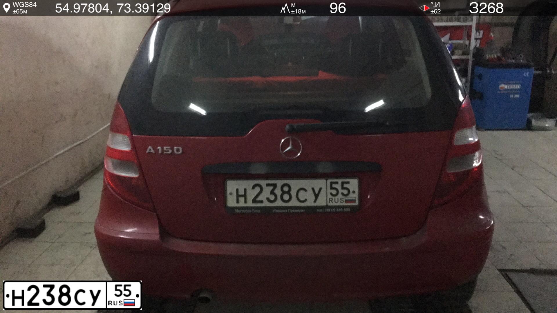Фото автомобиля MERCEDES A-KLASSE, 2007 — госномер Н238СУ55. Цвет: КРАСНЫЙ