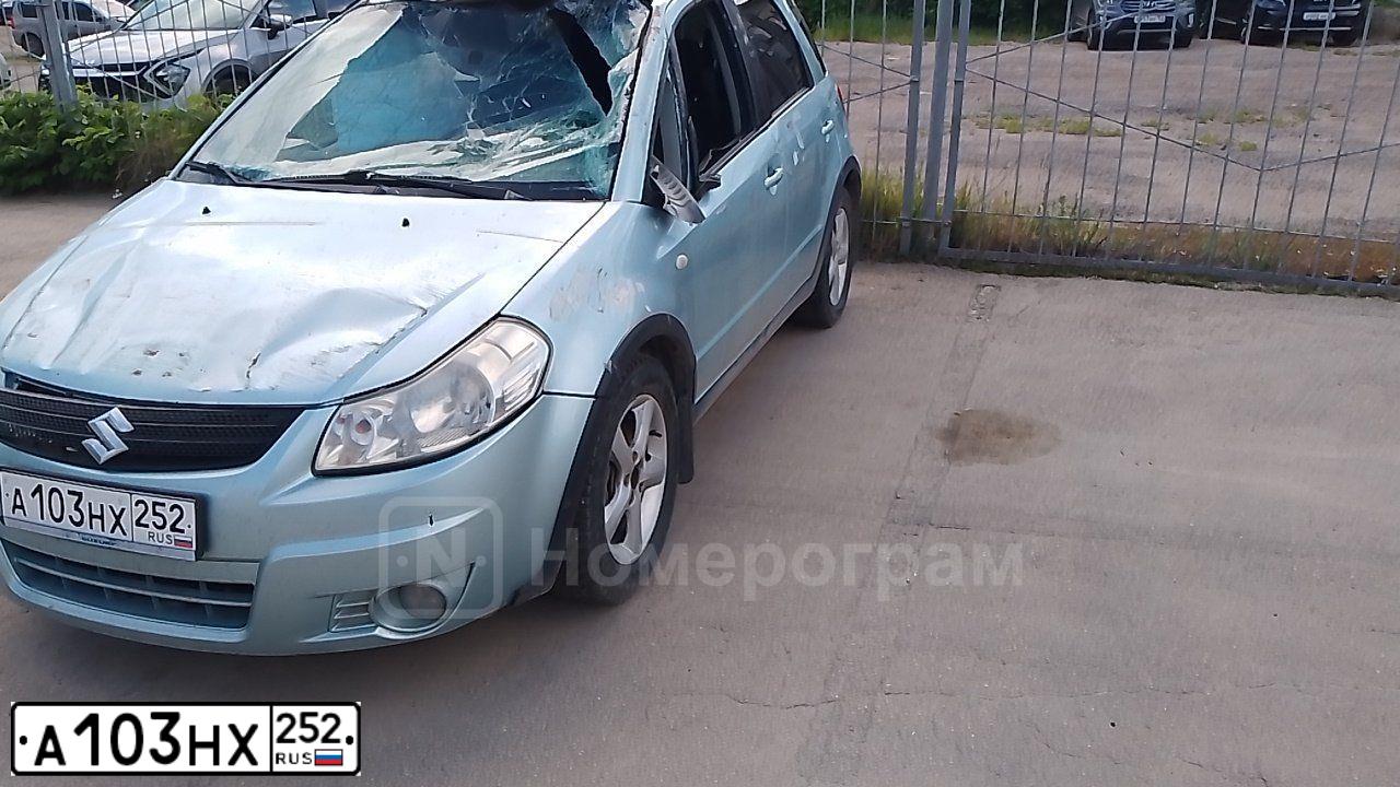 Фото автомобиля SUZUKI SX4, 2008 — госномер С044ОМ62. Цвет: СЕРО-ЗЕЛЕНО-ГОЛУБОЙ