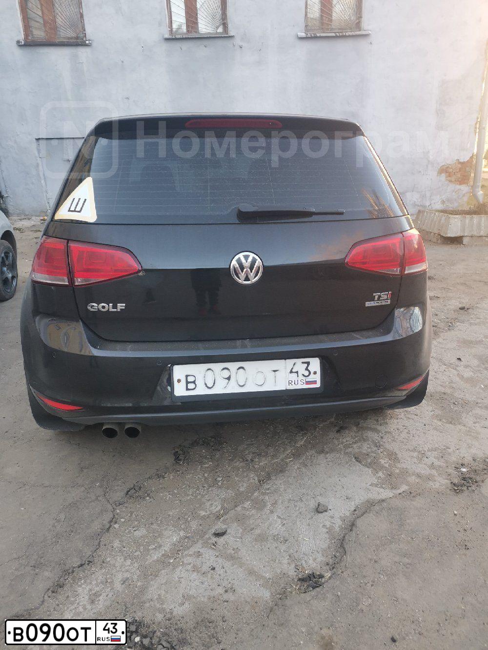 Фото автомобиля VOLKSWAGEN GOLF, 2013 — госномер В090ОТ43. Цвет: ЧЕРНЫЙ