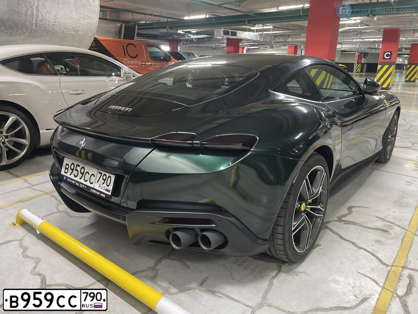 Фото автомобиля FERRARI ROMA, 2021 — госномер В959СС790. Цвет: СЕРЫЙ