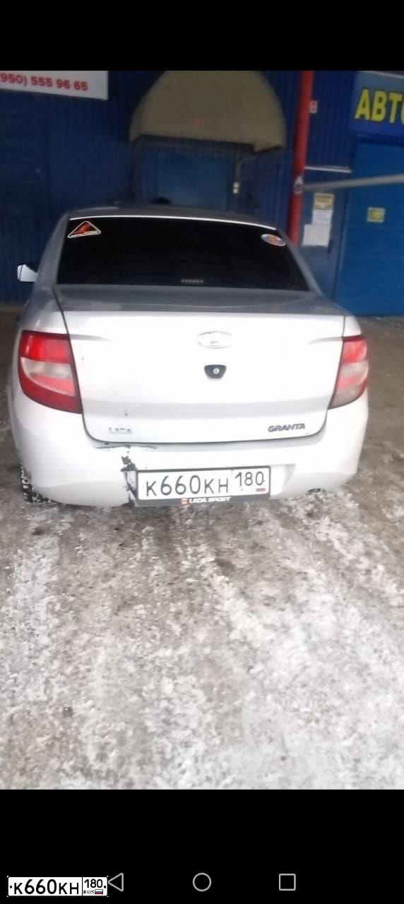 Фото автомобиля LADA 2190 GRANTA, 2012 — госномер К660КН180. Цвет: Серебристый