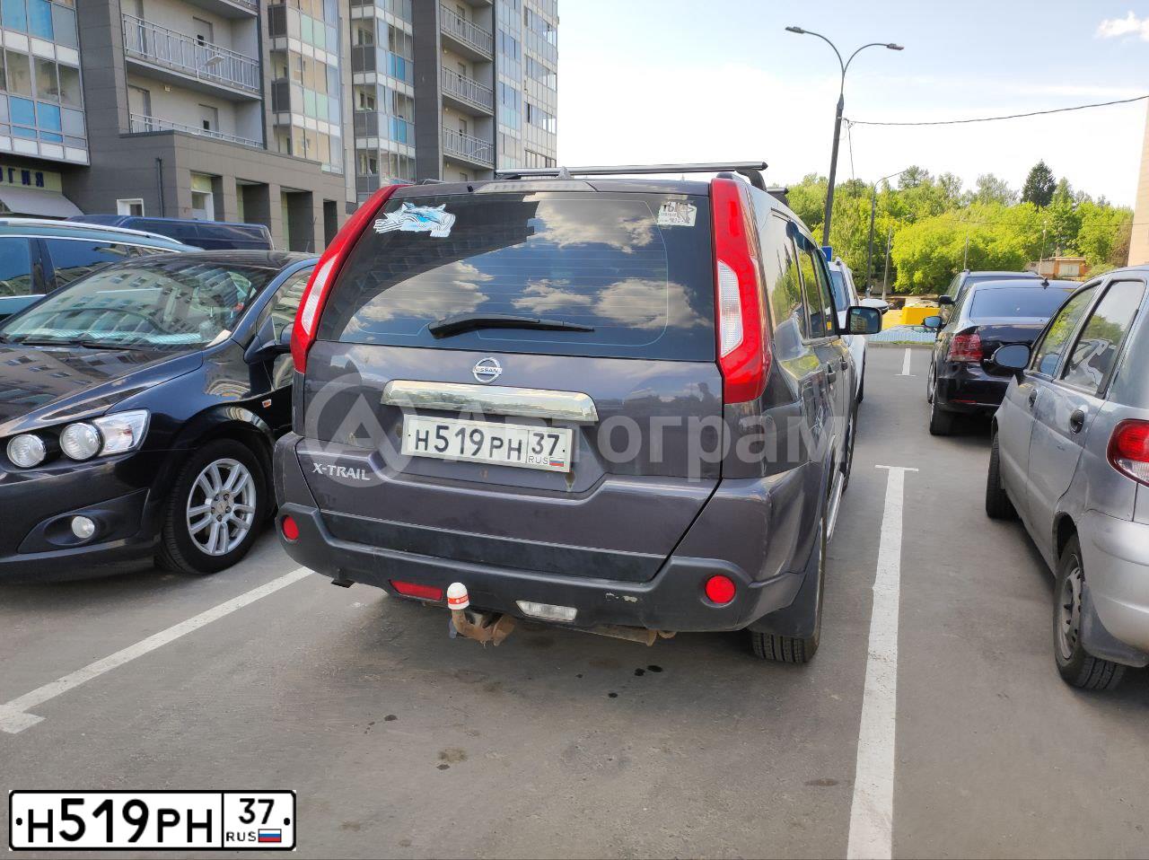Фото автомобиля NISSAN X-TRAIL, 2011 — госномер Н519РН37. Цвет: СЕРО-СИРЕНЕВЫЙ
