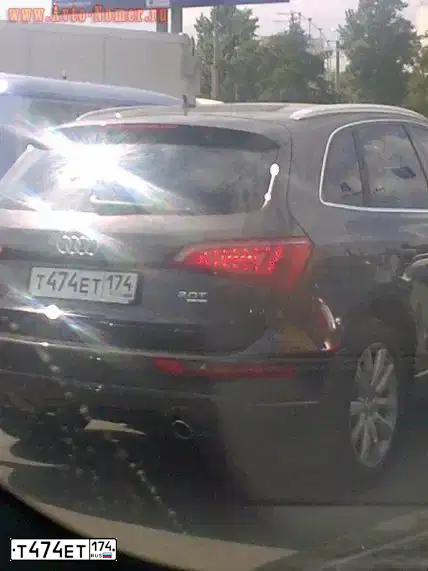 Фото автомобиля AUDI Q5, 2008 — госномер Т474ЕТ174. Цвет: СИРЕНЕВЫЙ