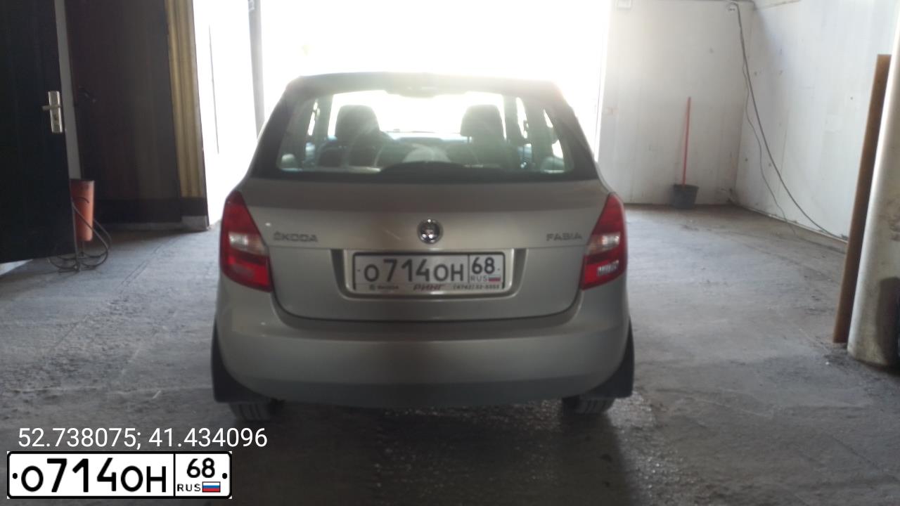 Фото автомобиля SKODA FABIA, 2014 — госномер О714ОН68. Цвет: СЕРЕБРИСТО-ЖЕЛТЫЙ