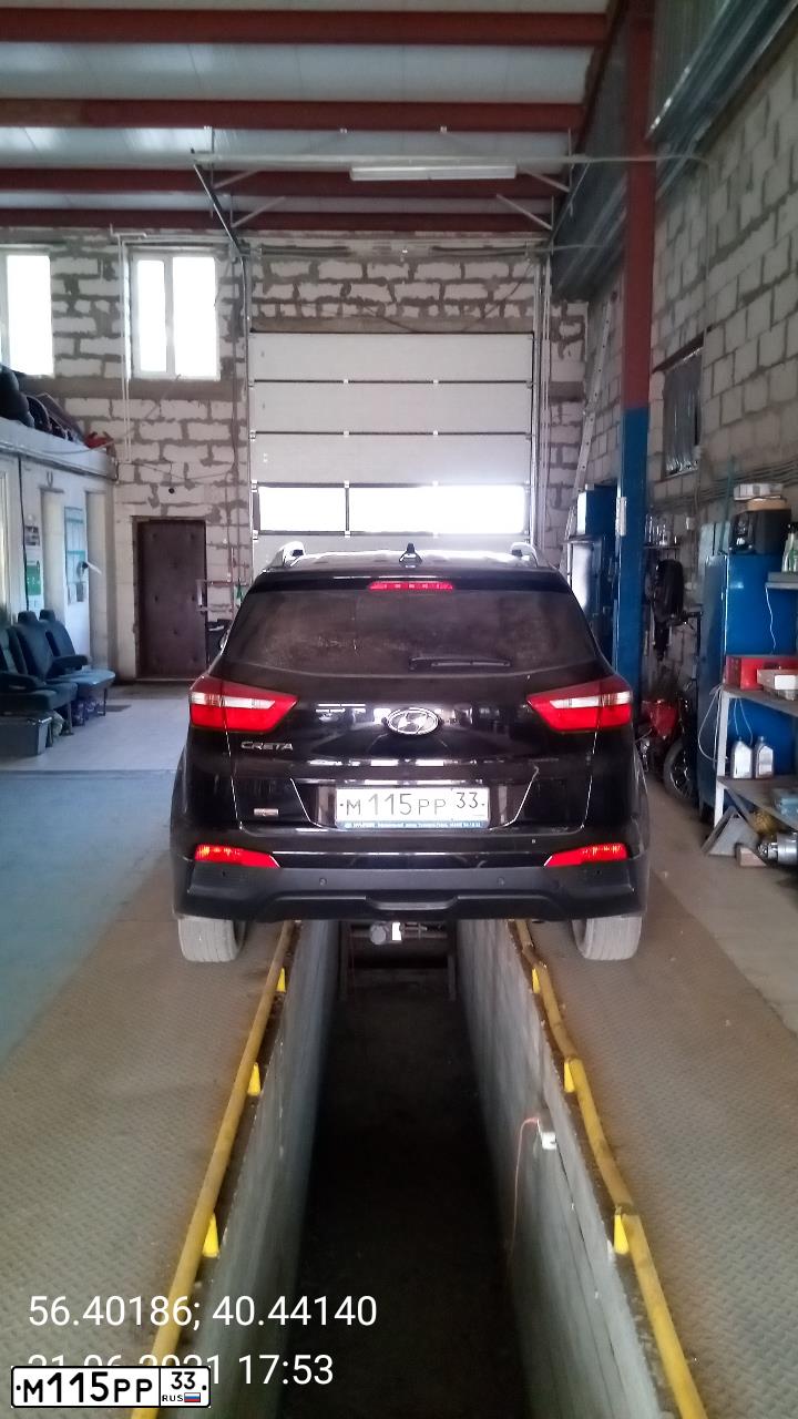 Фото автомобиля HYUNDAI CRETA, 2017 — госномер М115РР33. Цвет: ЧЕРНЫЙ