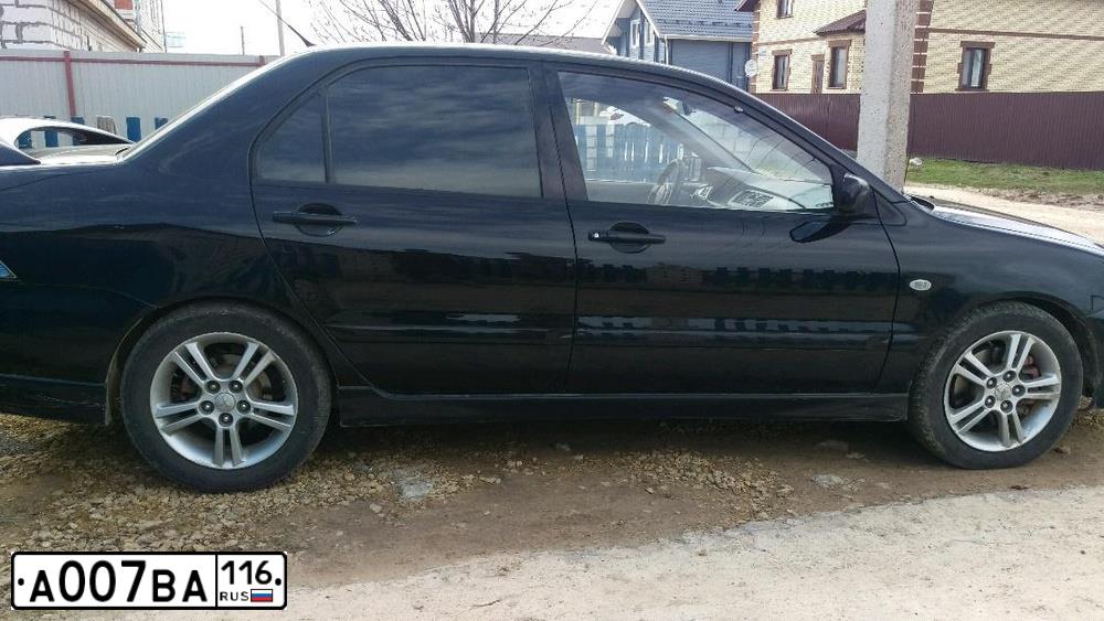 Фото автомобиля MITSUBISHI LANCER, 2006 — госномер А007ВА116. Цвет: ЧЕРНЫЙ