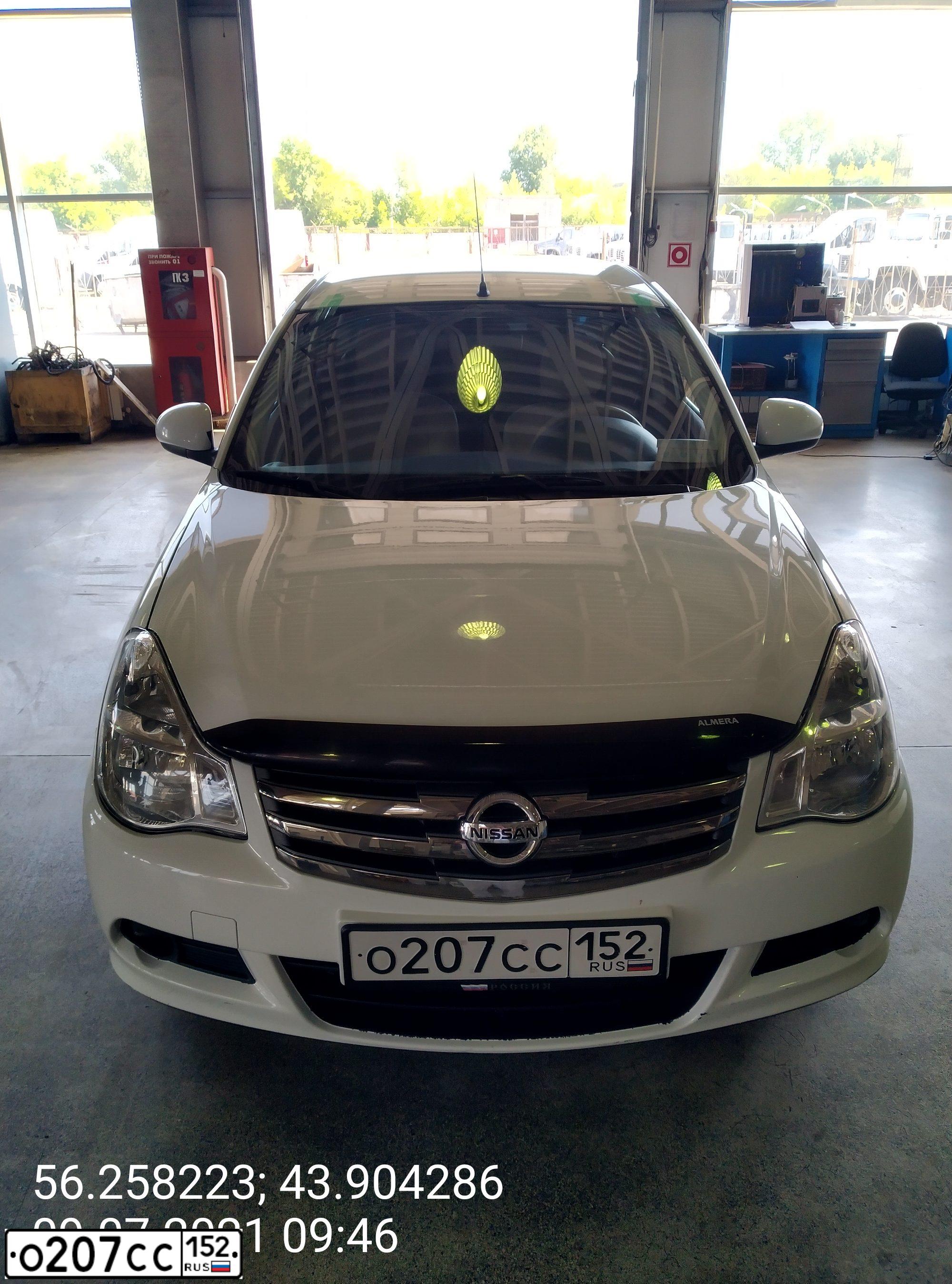 Фото автомобиля NISSAN ALMERA AVTOVAZ, 2017 — госномер О207СС152. Цвет: БЕЛЫЙ
