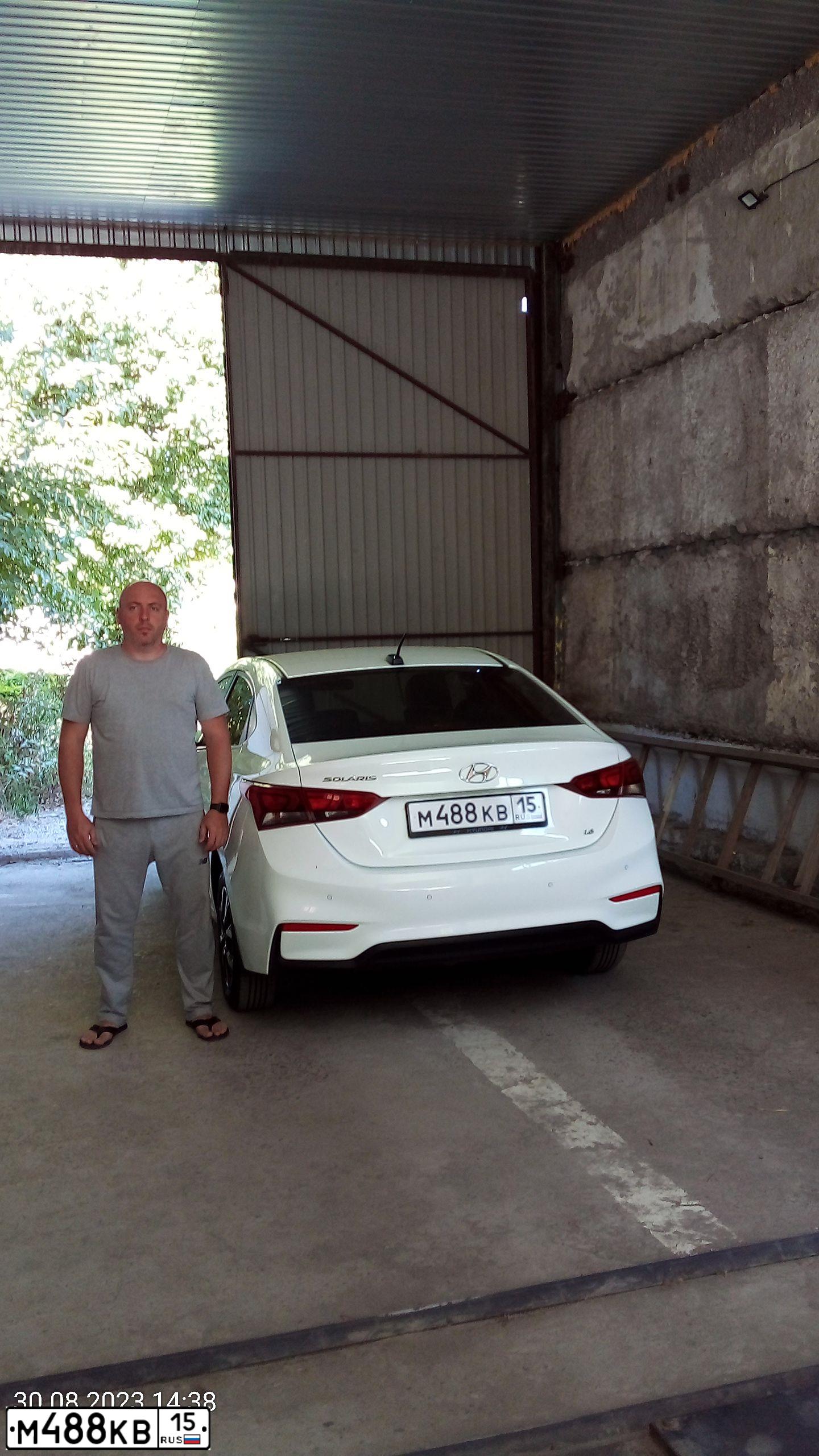 Фото автомобиля HYUNDAI SOLARIS, 2019 — госномер В070УУ123. Цвет: Белый