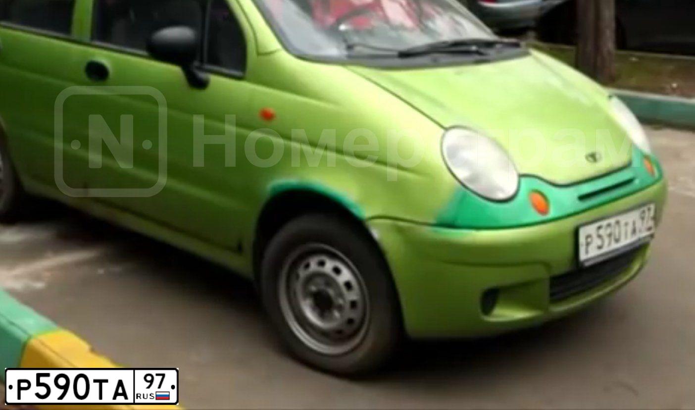 Фото автомобиля DAEWOO MATIZ, 2004 — госномер Р590ТА97. Цвет: ЗЕЛЕНЫЙ (ЯРКО САЛАТОВЫЙ)