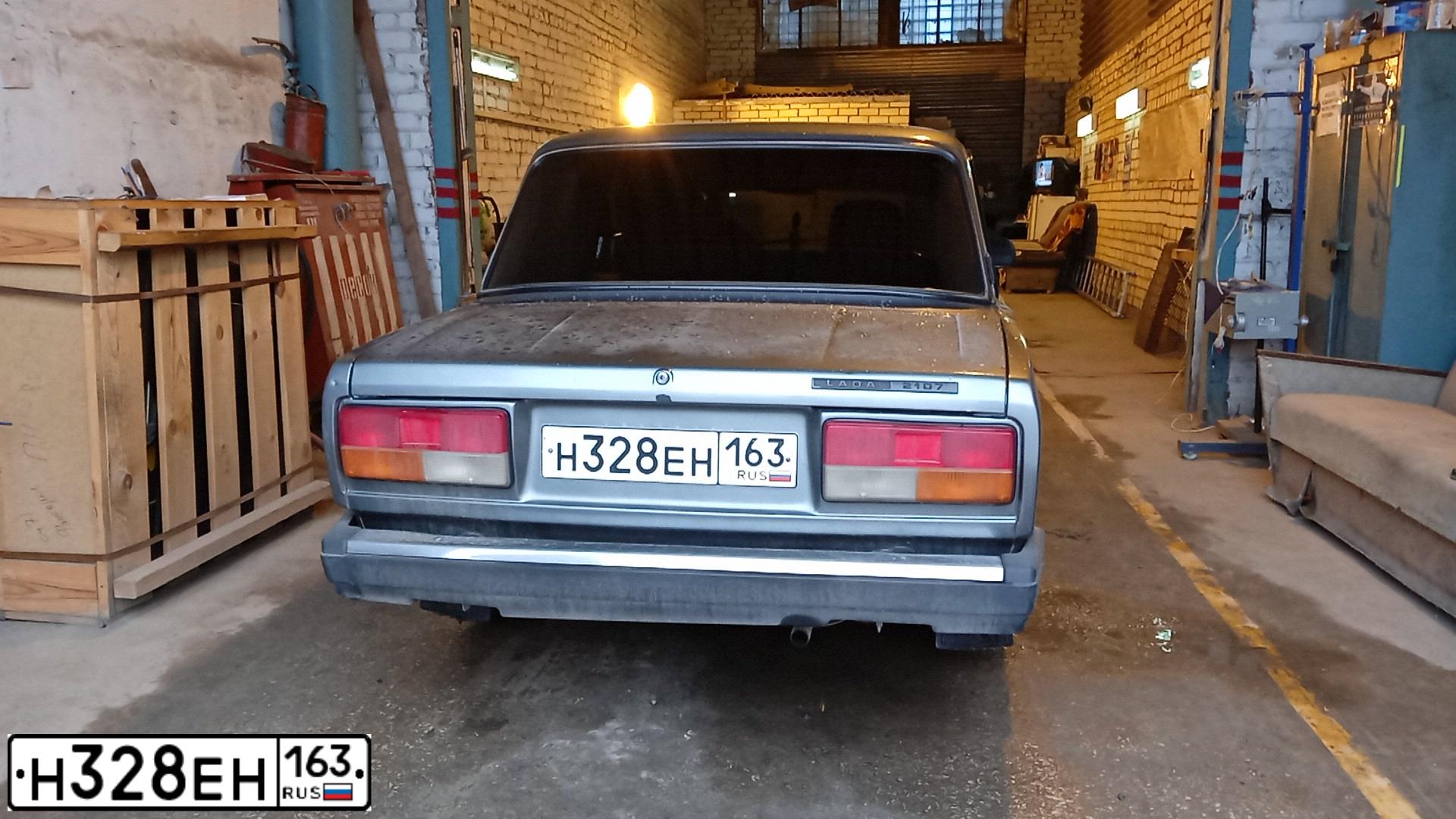 Фото автомобиля LADA 2107, 2010 — госномер М672КК763. Цвет: средний серо-зеленый металлик