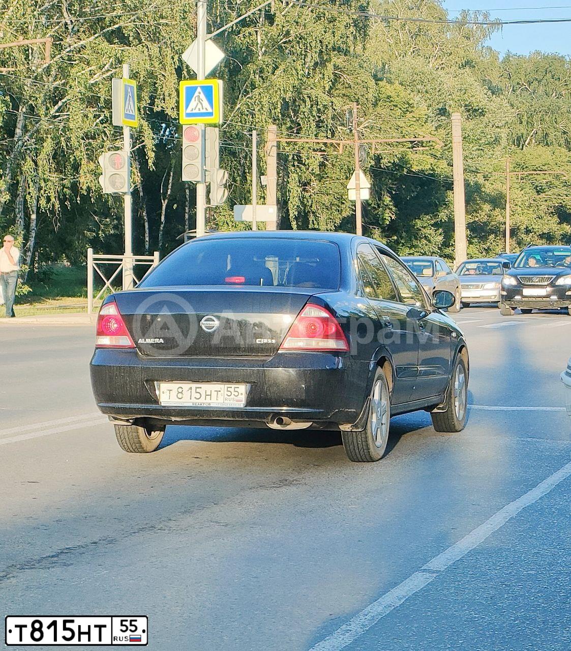 Фото автомобиля NISSAN ALMERA, 2006 — госномер Т815НТ55. Цвет: ЧЕРНЫЙ